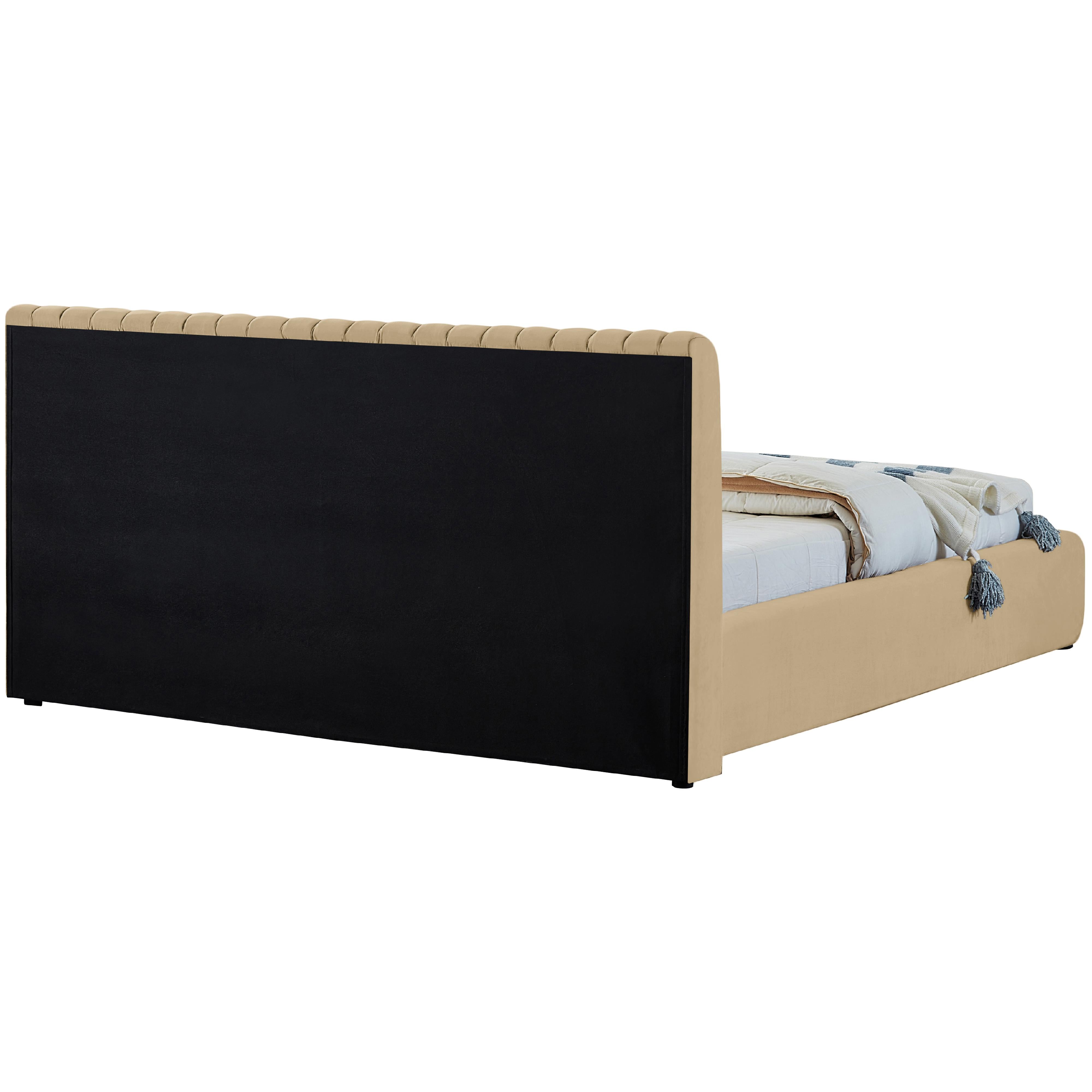 Meridian Nico Camel Velvet King Bed