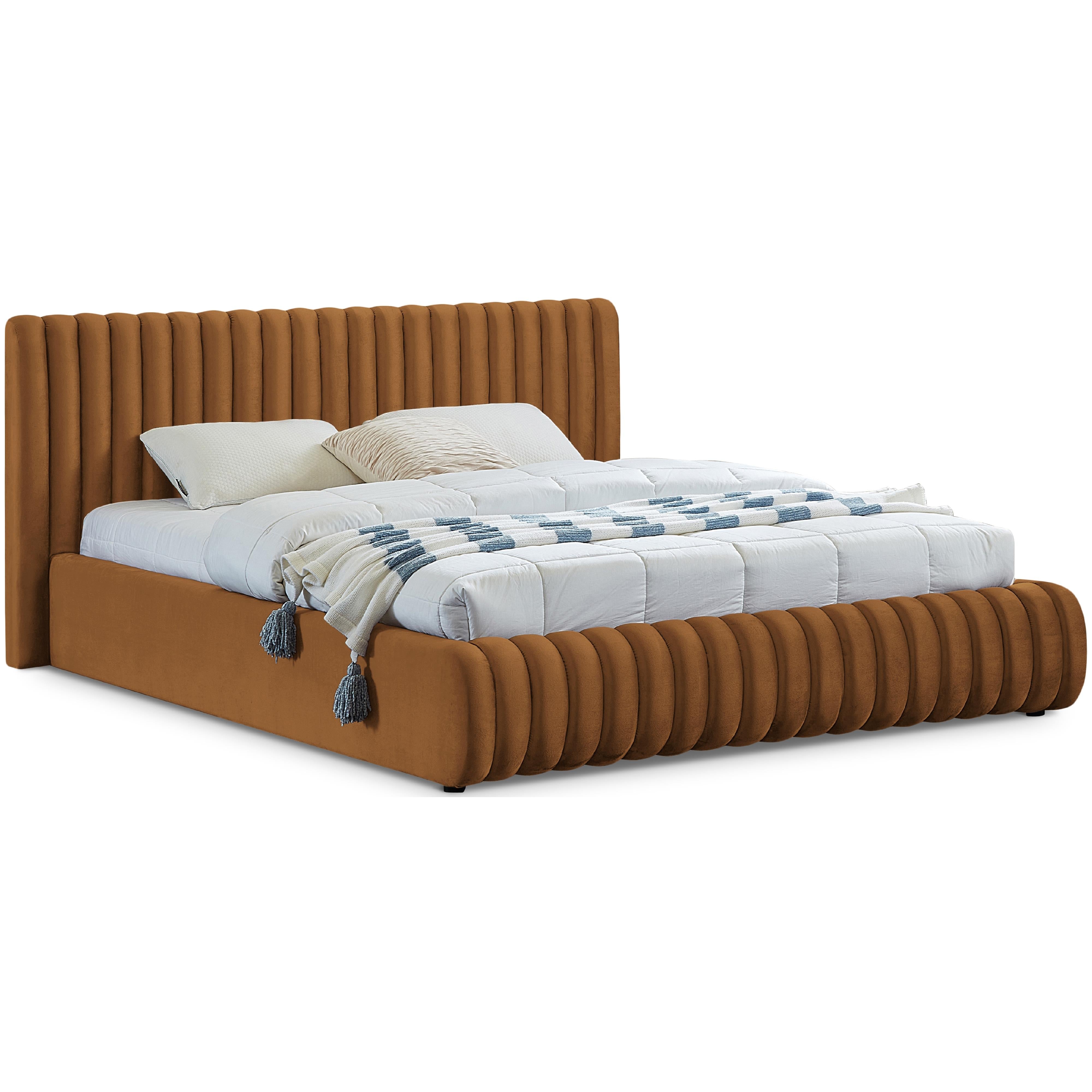 Meridian Nico Saddle Velvet Queen Bed