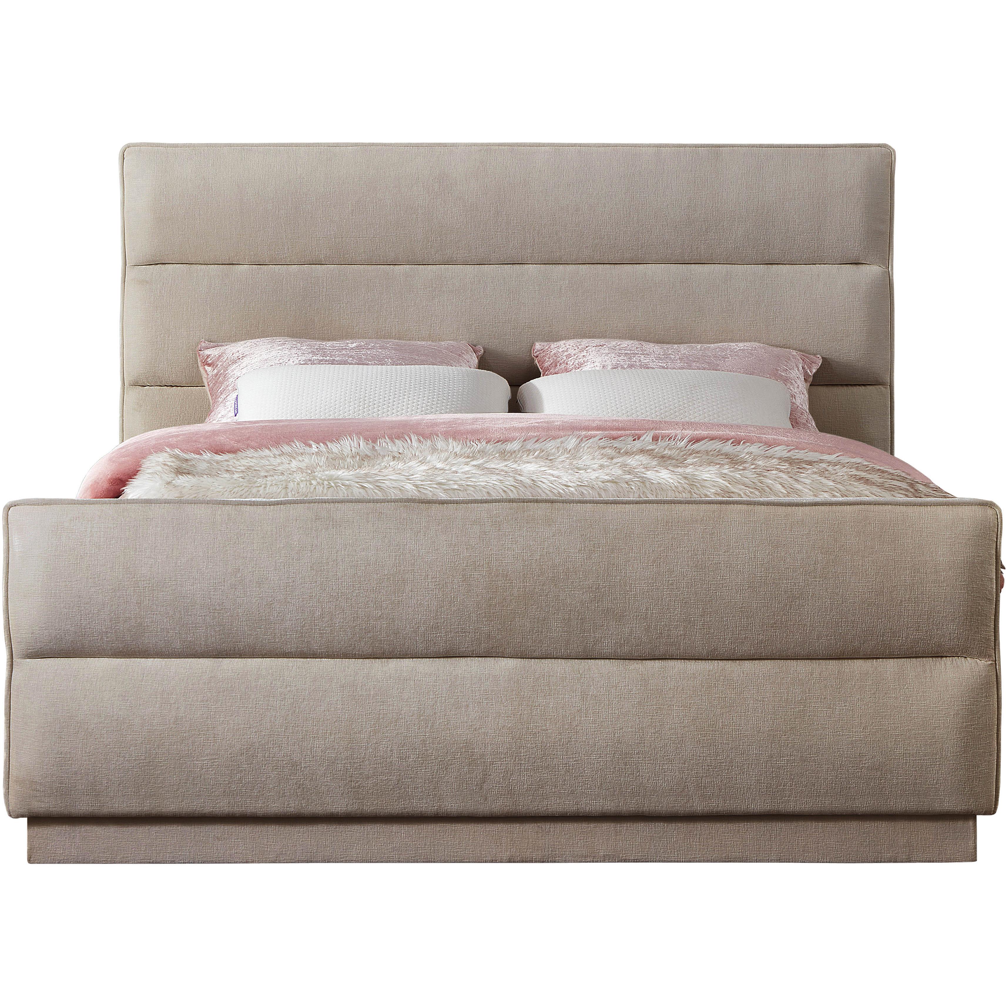 Meridian Paxton Beige Chenille Fabric Full Bed (3 Boxes)