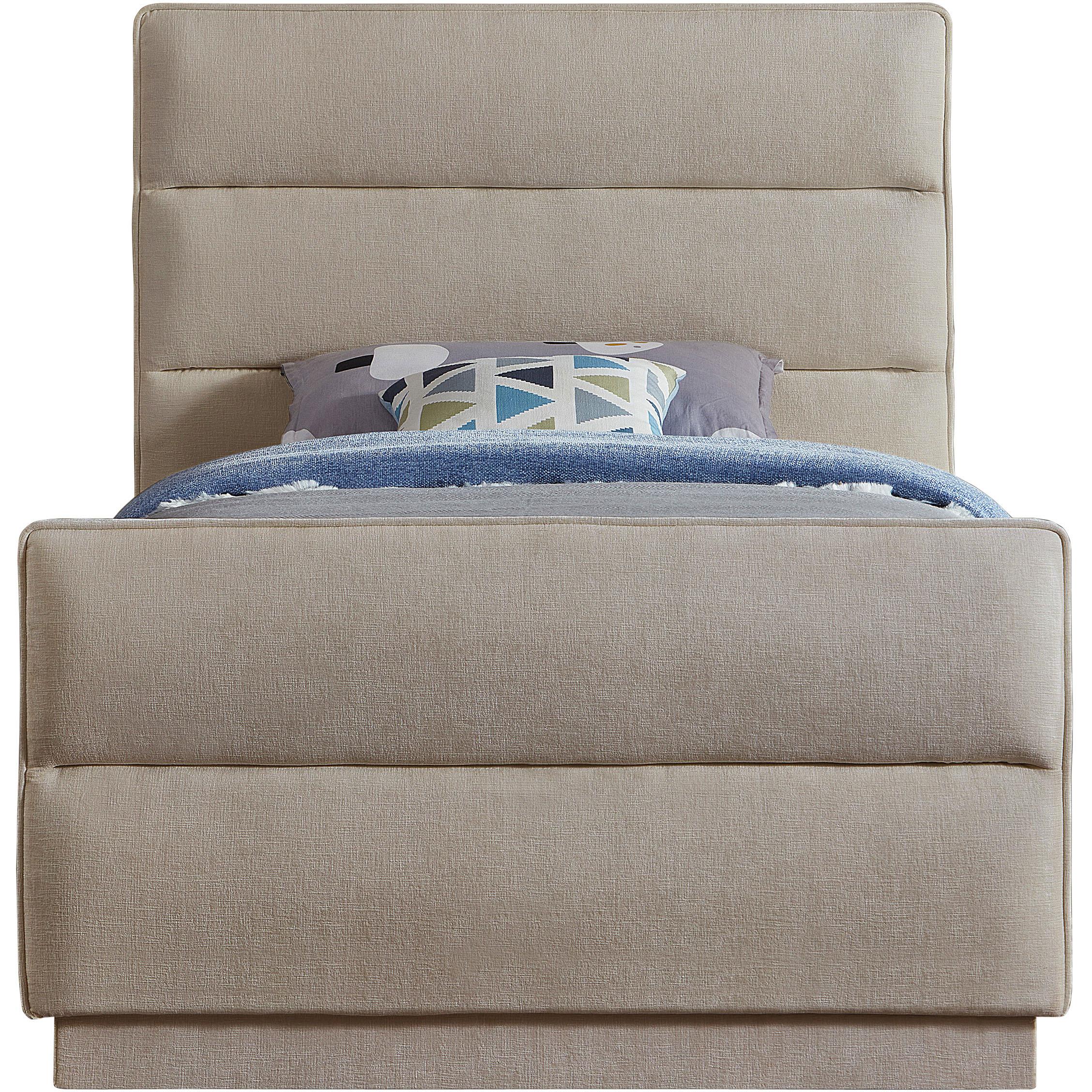 Meridian Paxton Beige Chenille Fabric Twin Bed (3 Boxes)