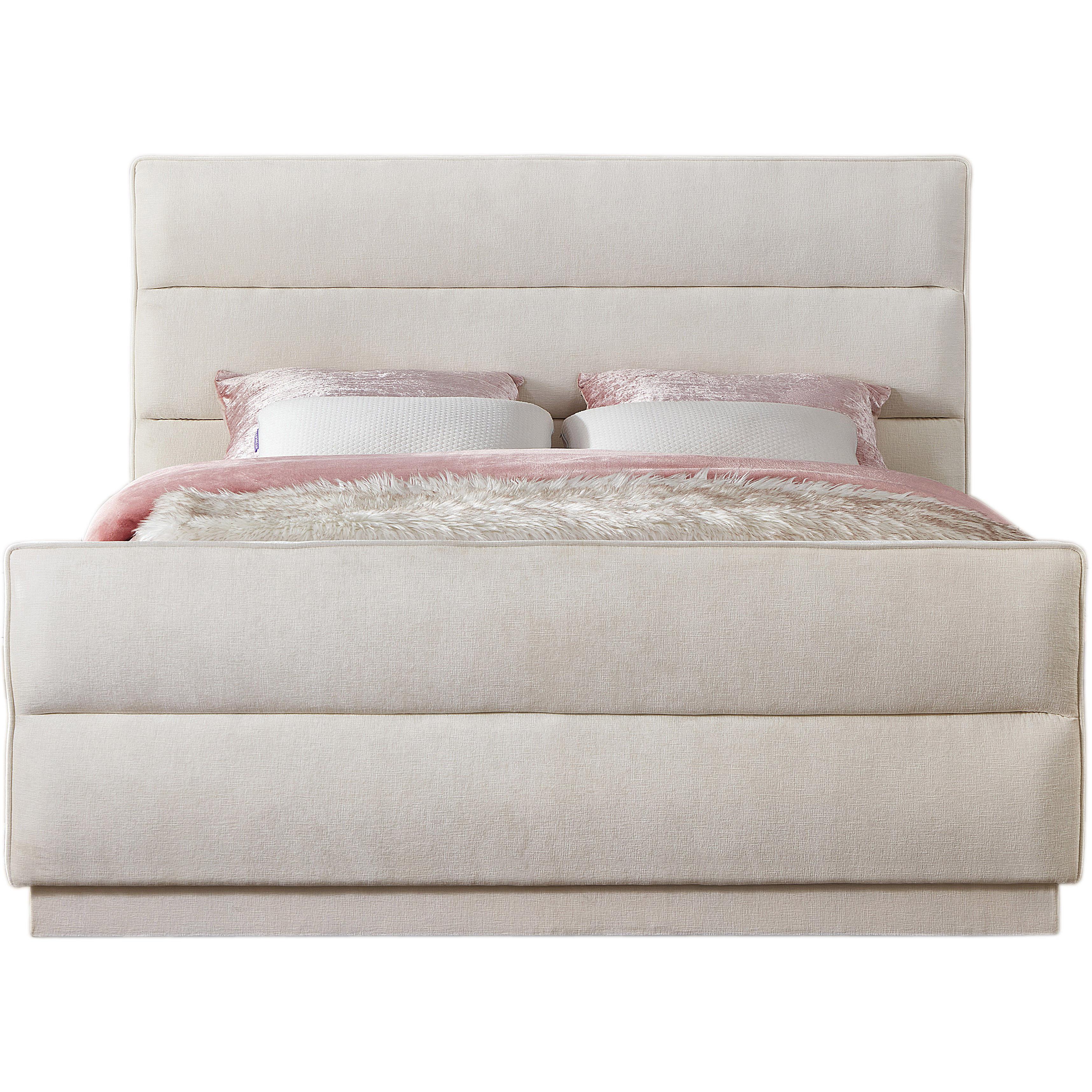 Meridian Paxton Cream Chenille Fabric Full Bed (3 Boxes)