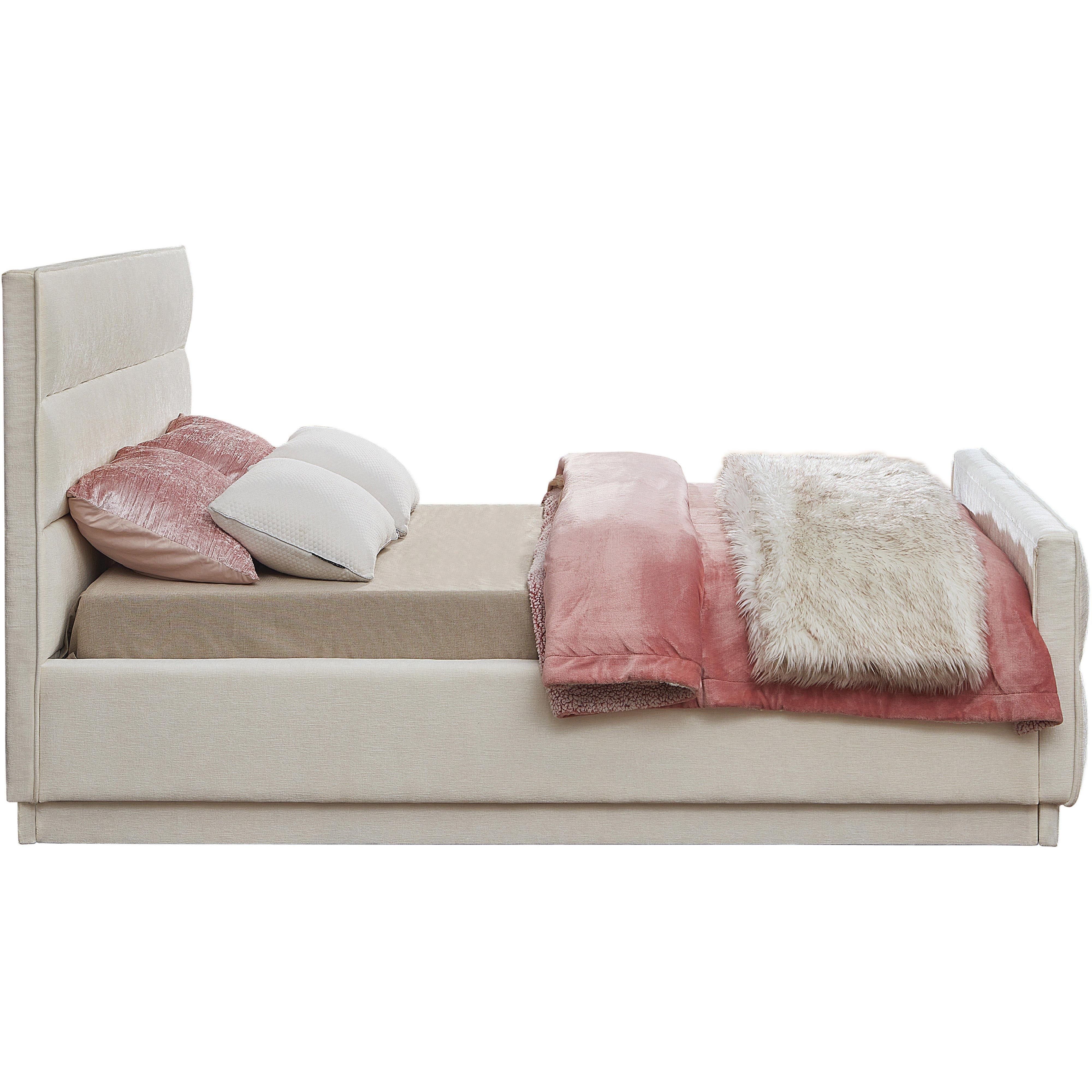 Meridian Paxton Cream Chenille Fabric Full Bed (3 Boxes)