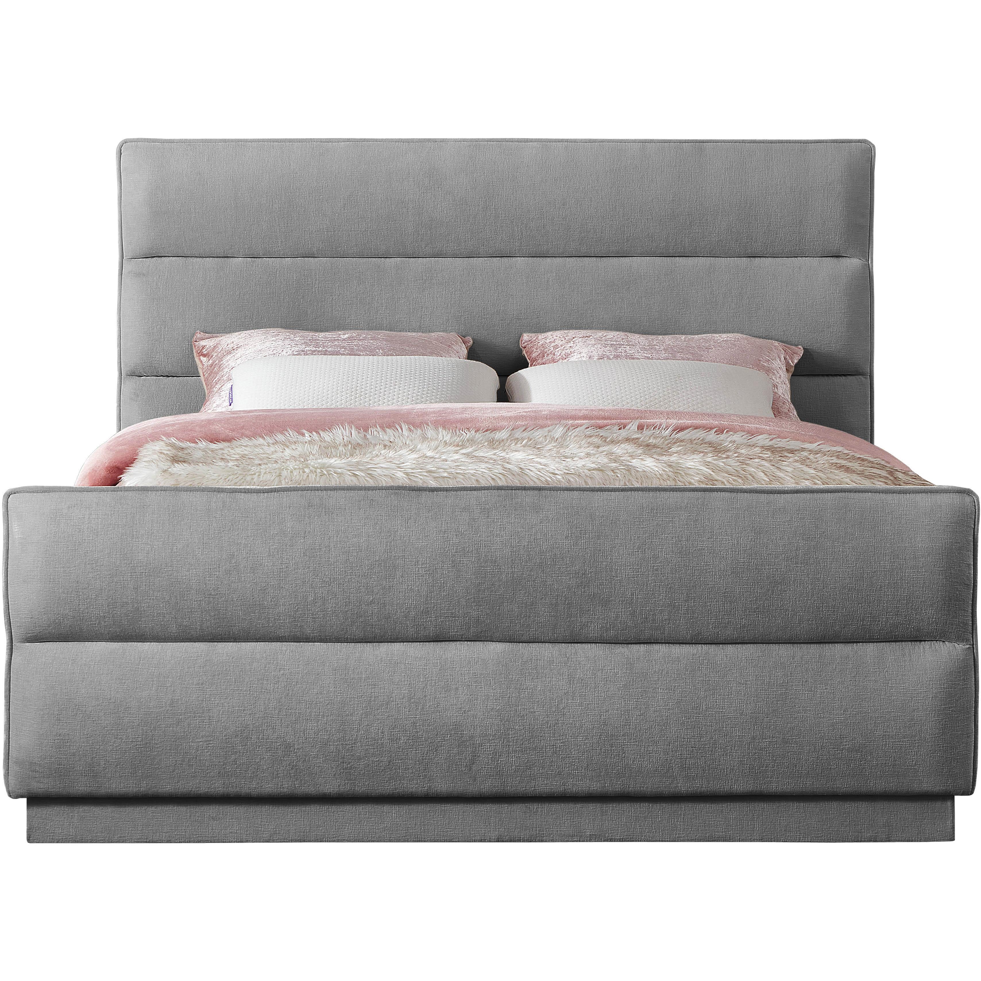 Meridian Paxton Grey Chenille Fabric Full Bed (3 Boxes)