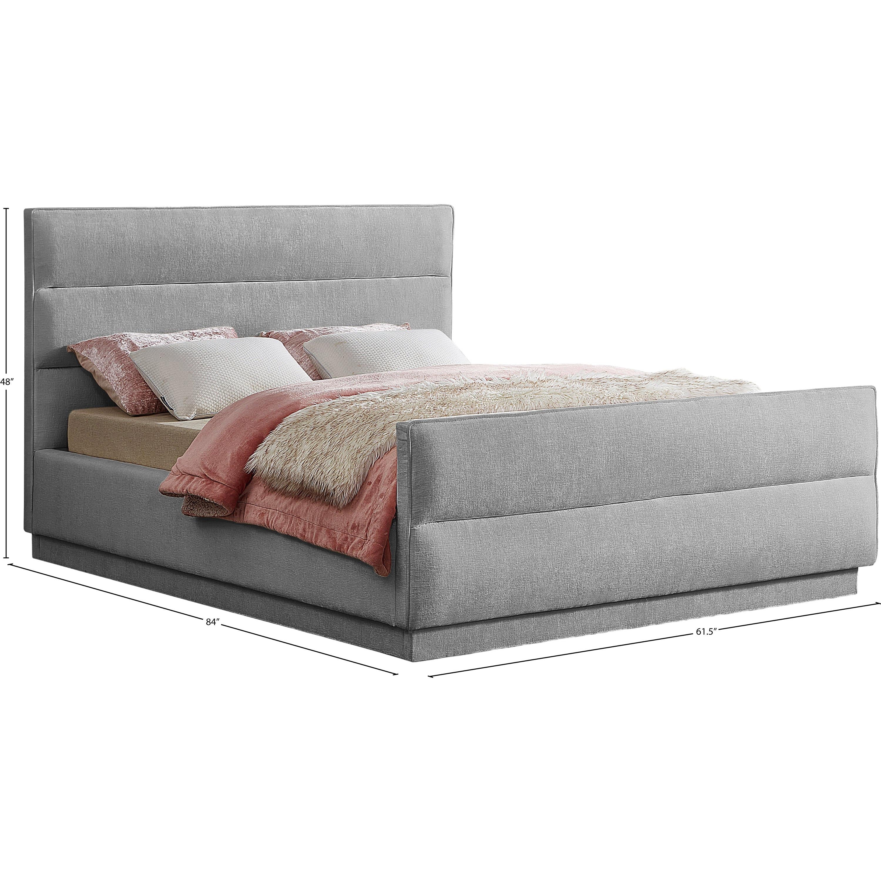 Meridian Paxton Grey Chenille Fabric Full Bed (3 Boxes)