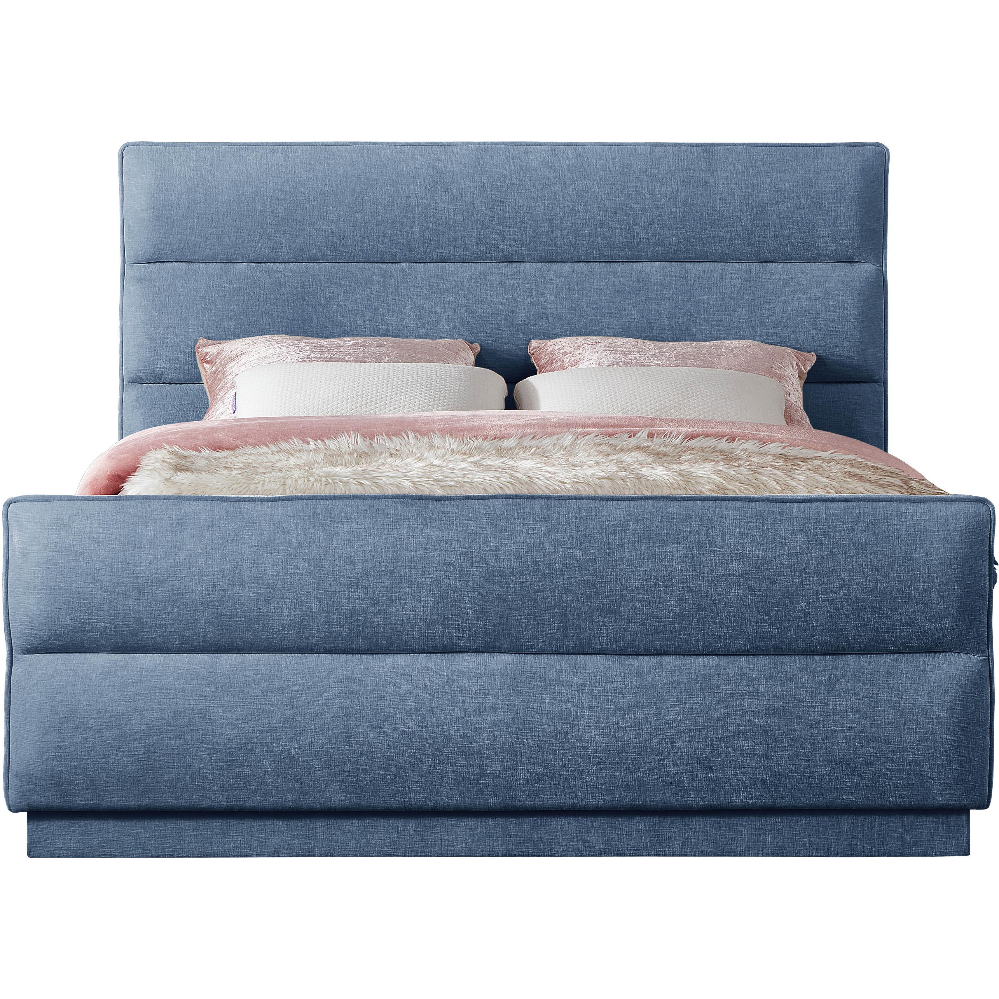Meridian Paxton Light Blue Chenille Fabric Full Bed (3 Boxes)