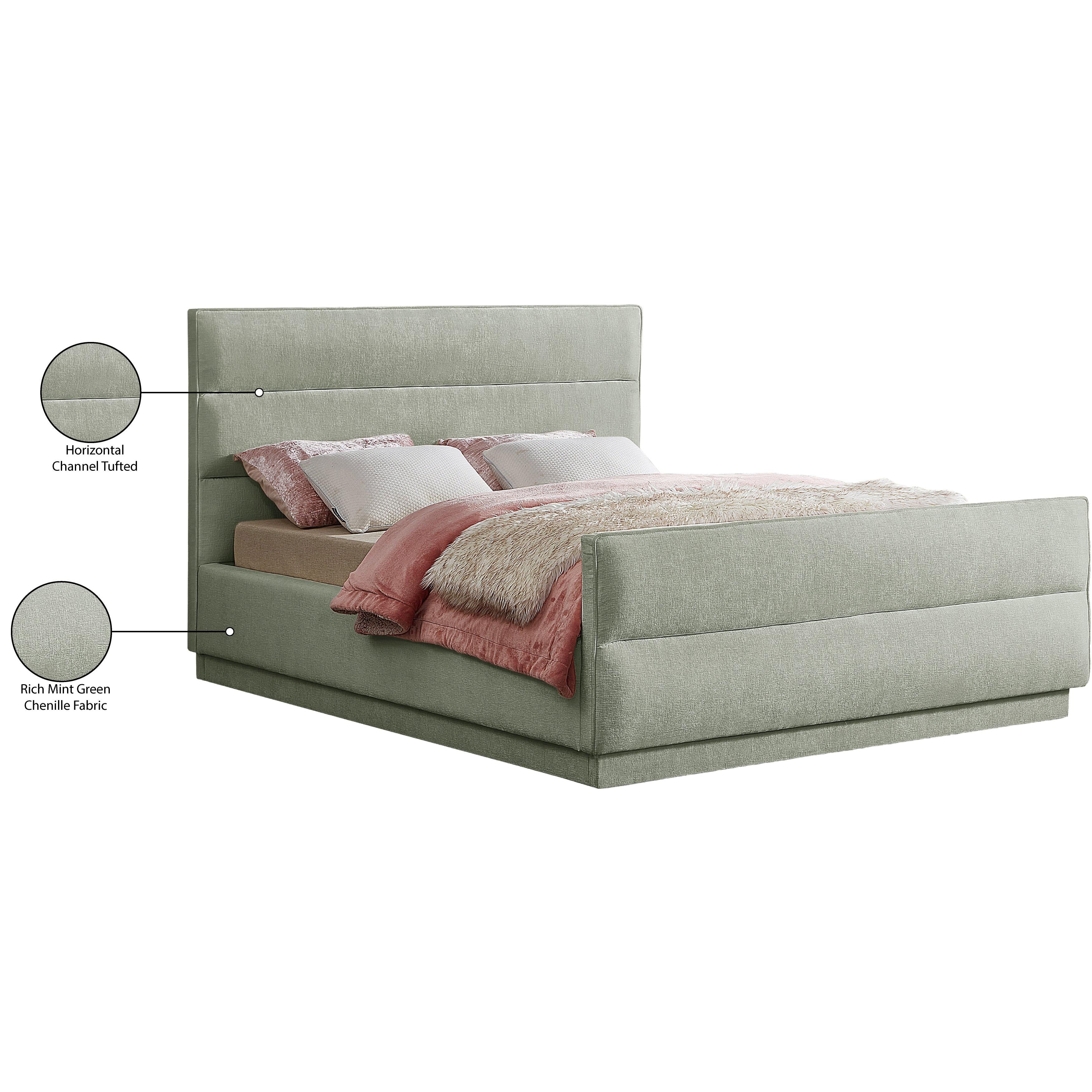 Meridian Paxton Mint Chenille Fabric Full Bed (3 Boxes)