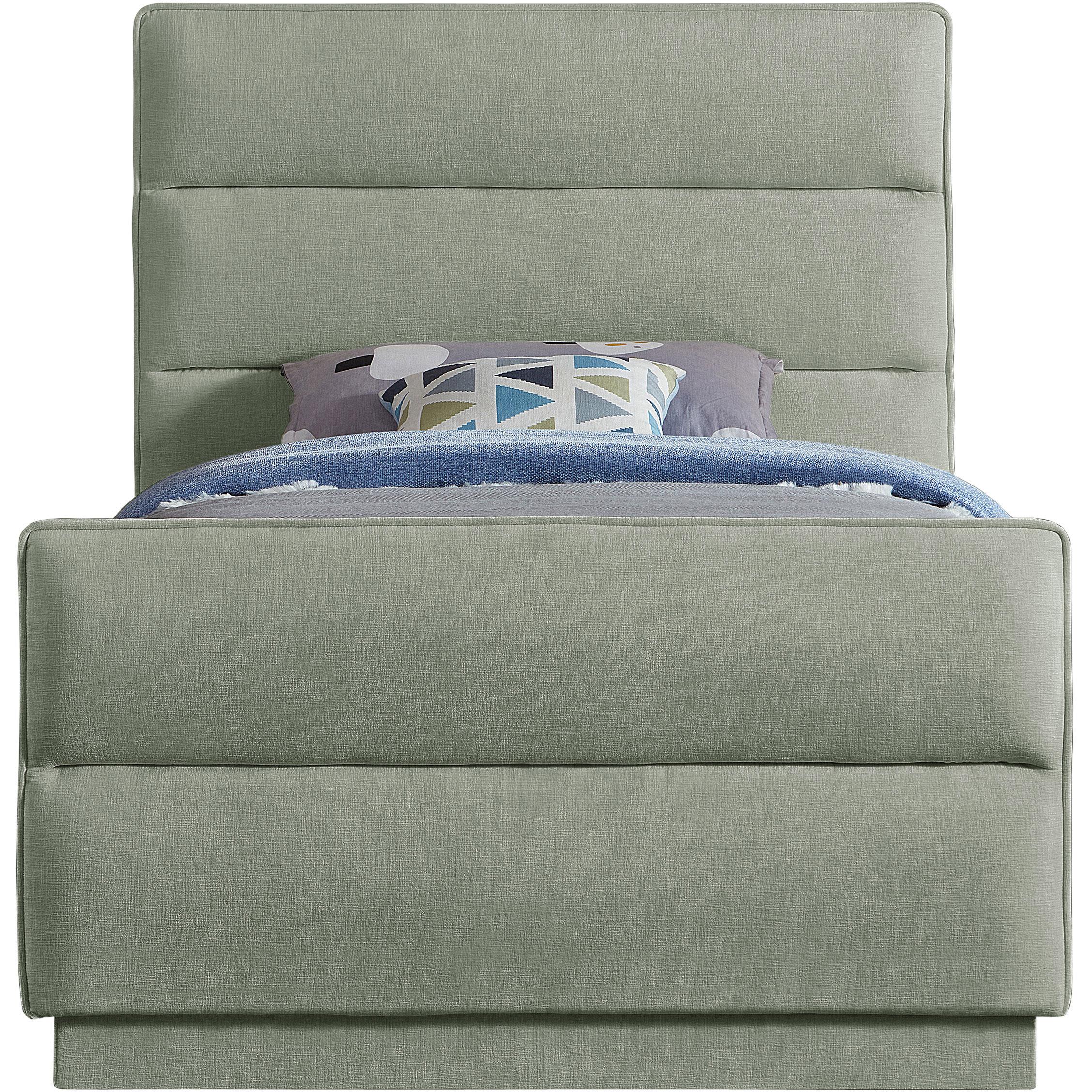 Meridian Paxton Mint Chenille Fabric Twin Bed (3 Boxes)