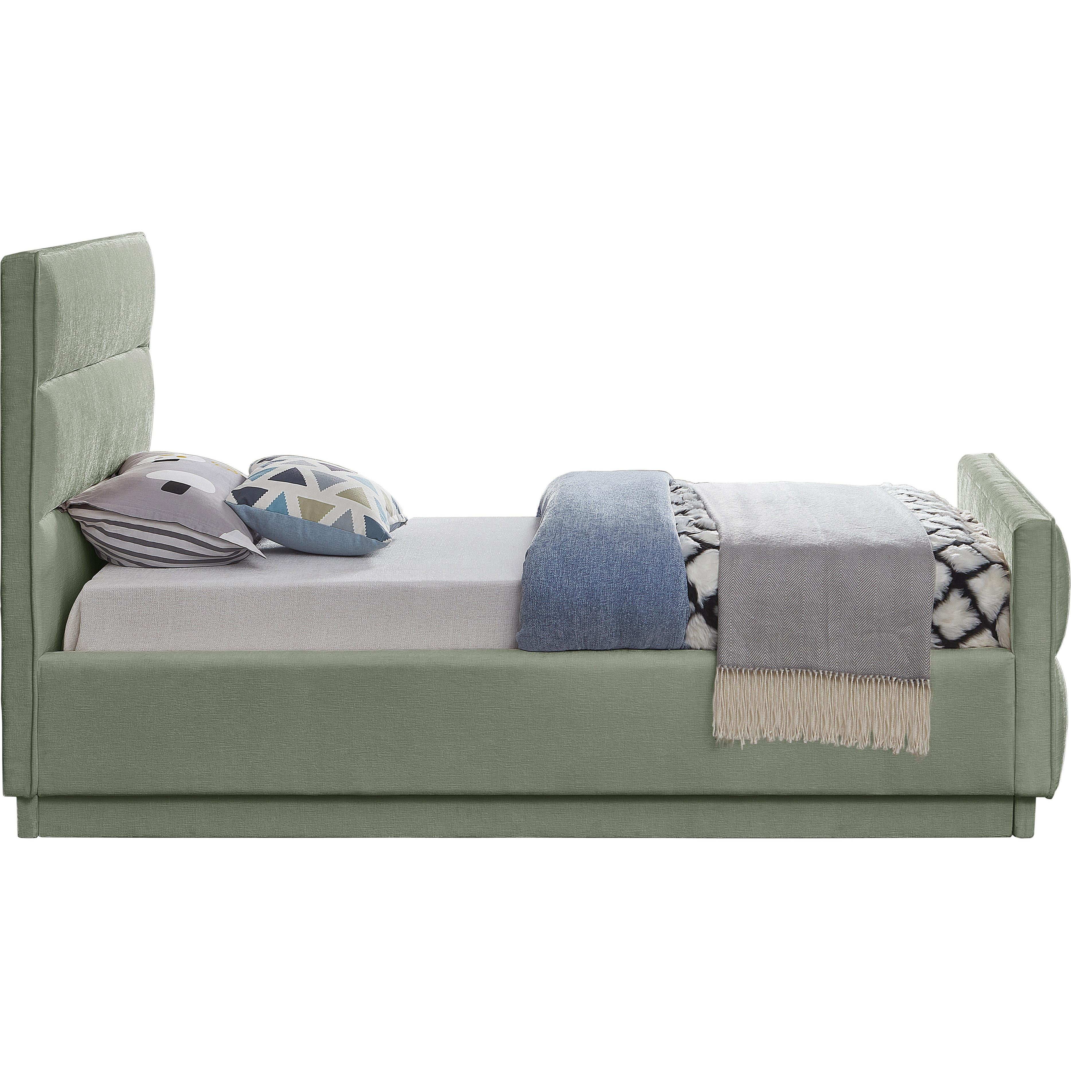Meridian Paxton Mint Chenille Fabric Twin Bed (3 Boxes)