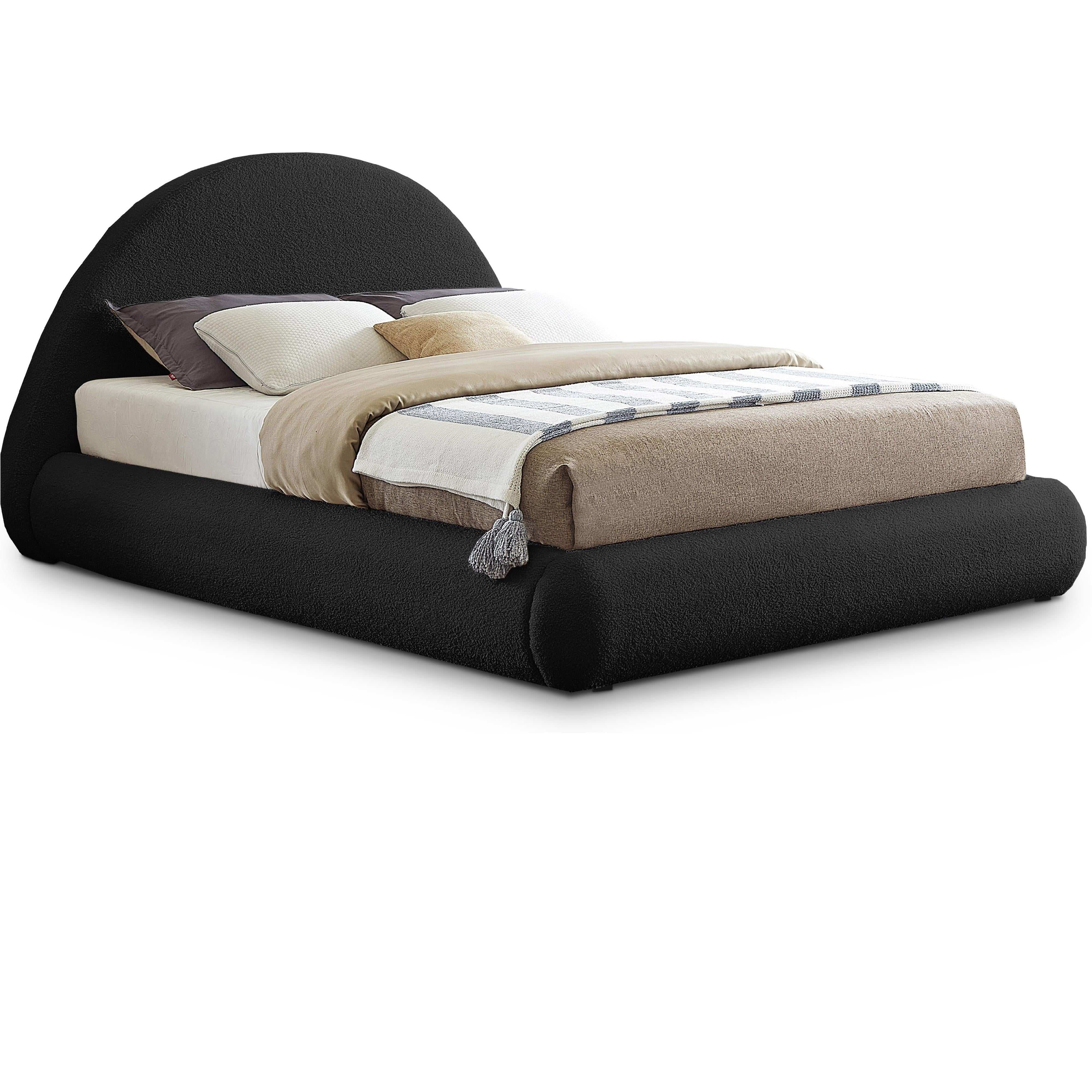 Meridian Rudy Black Teddy Fabric Full Bed
