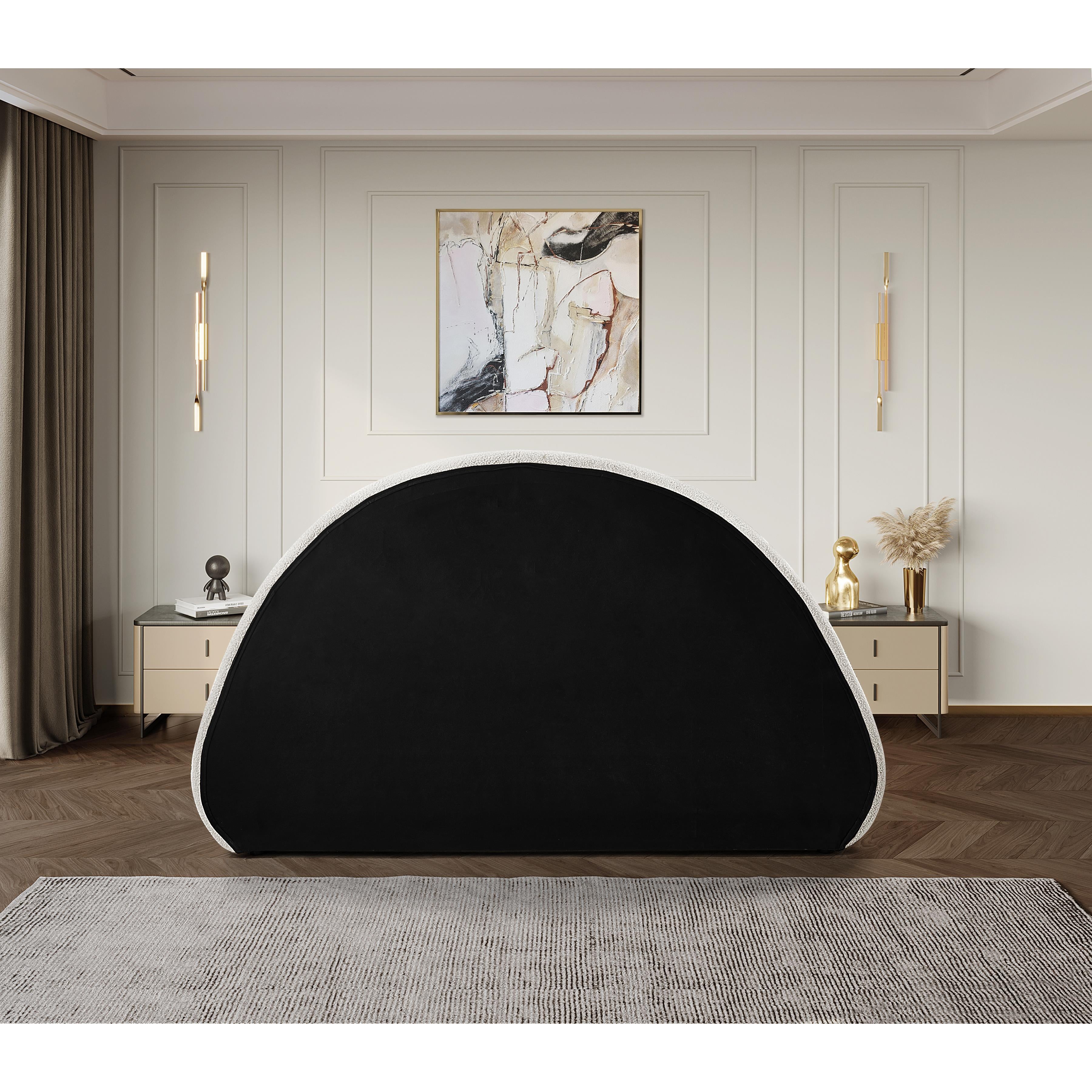 Meridian Rudy Cream Teddy Fabric Queen Bed