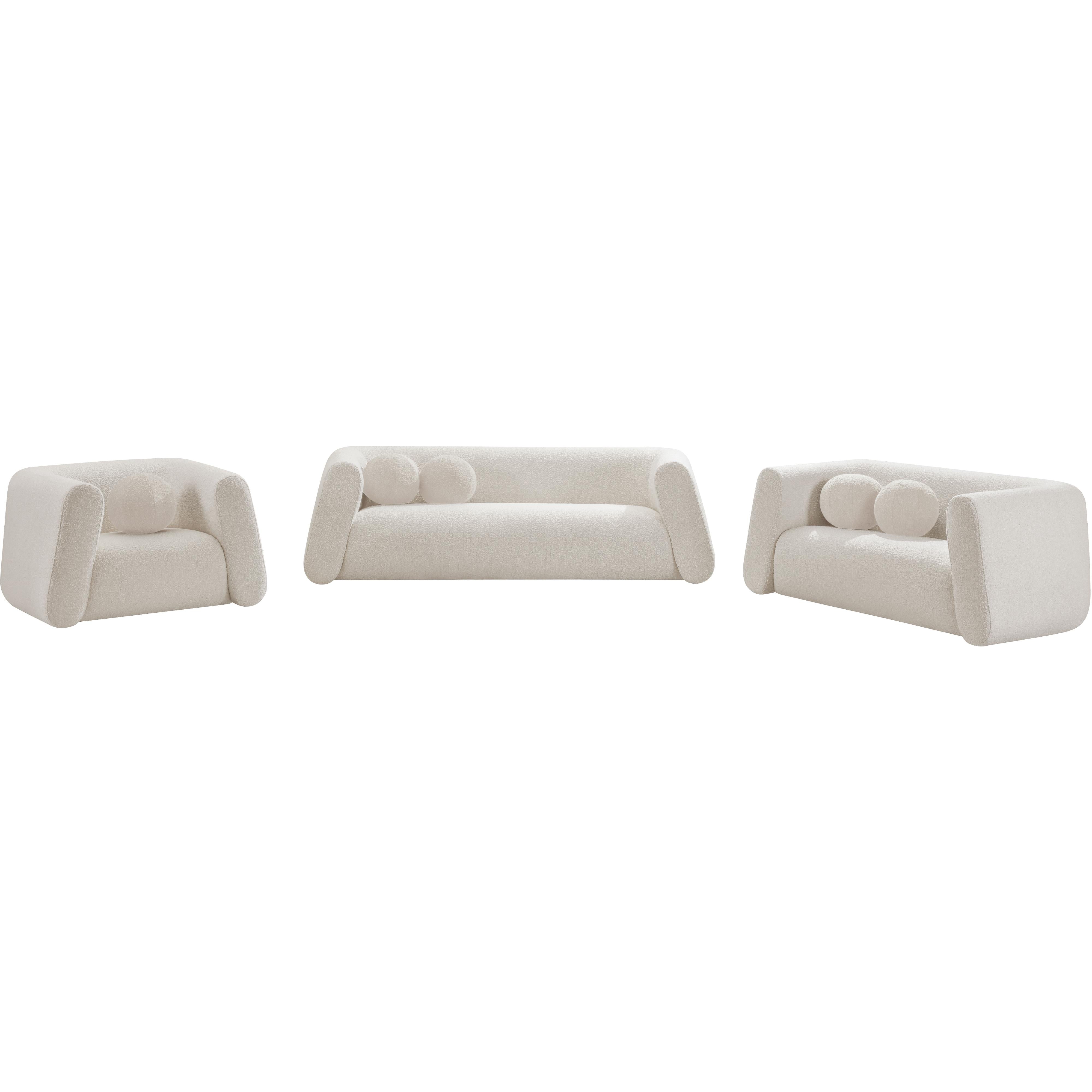 Meridian Abbington Cream Boucle Fabric Chair