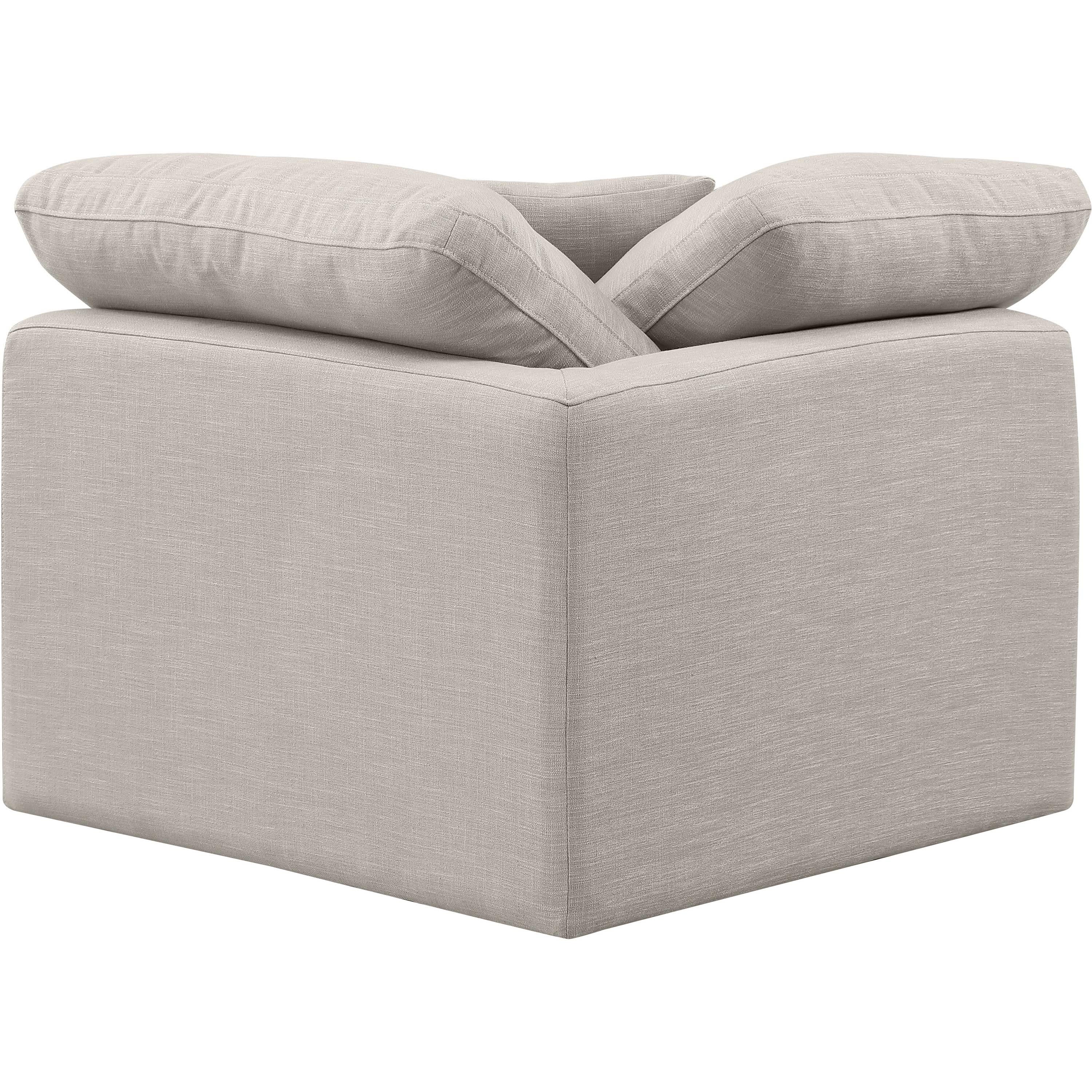 Meridian Indulge Beige Linen Textured Fabric Corner Chair