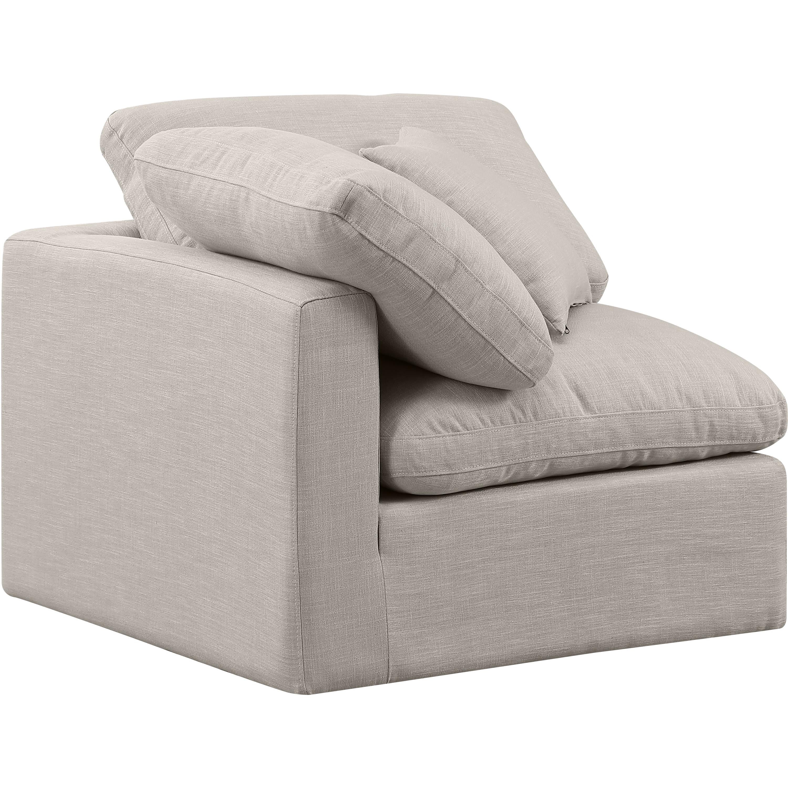 Meridian Indulge Beige Linen Textured Fabric Corner Chair