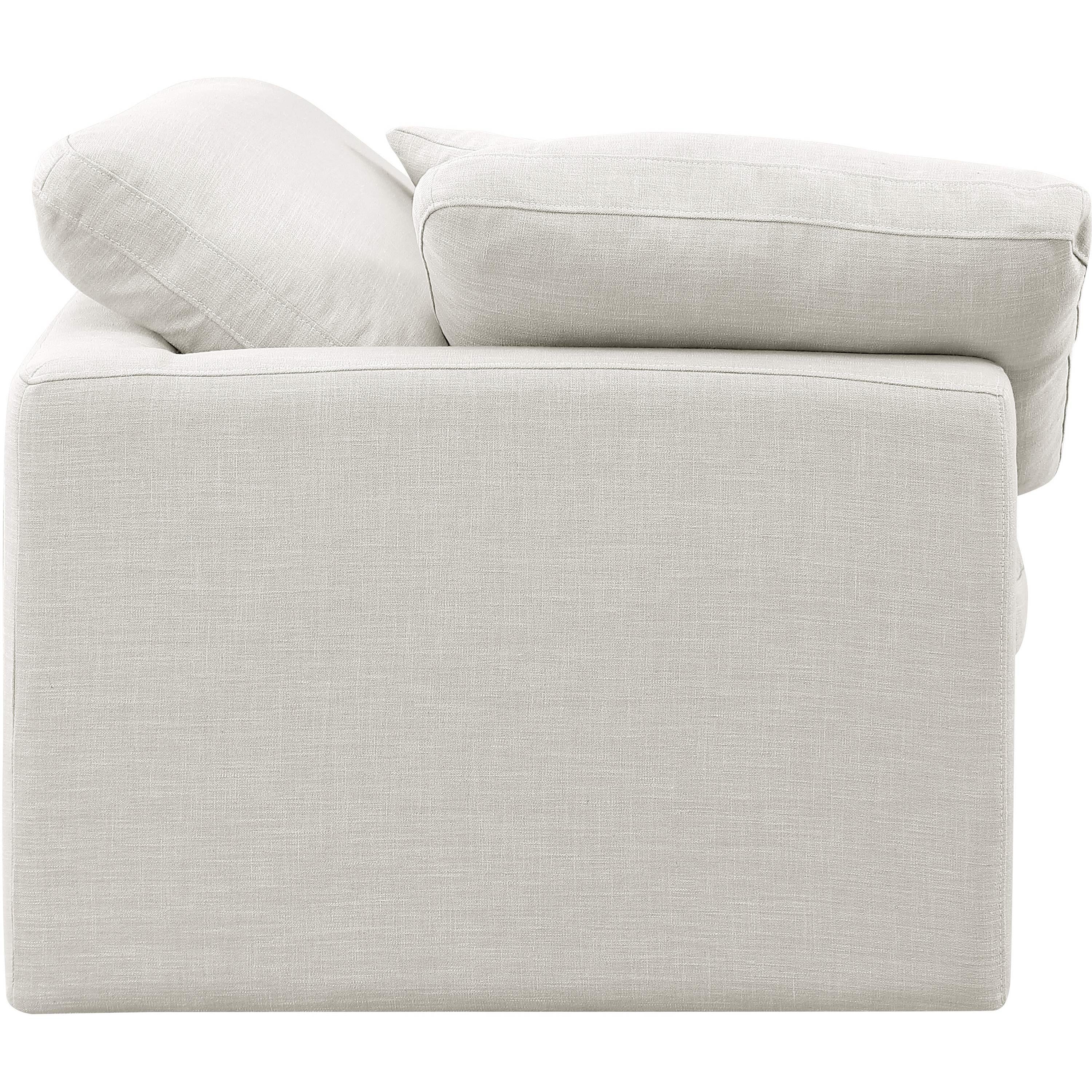 Meridian Indulge Cream Linen Textured Fabric Corner Chair