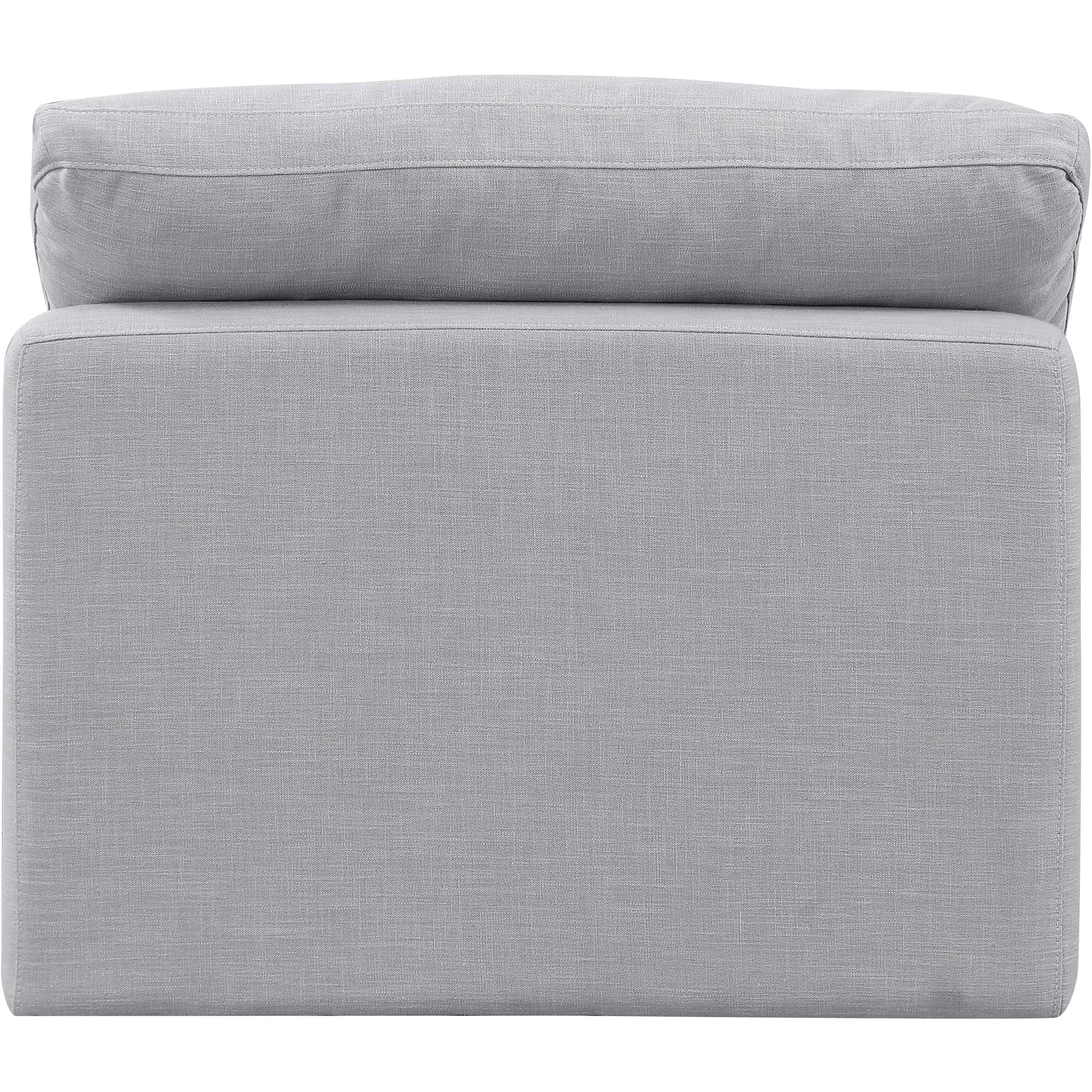 Meridian Indulge Grey Linen Textured Fabric Armless Chair