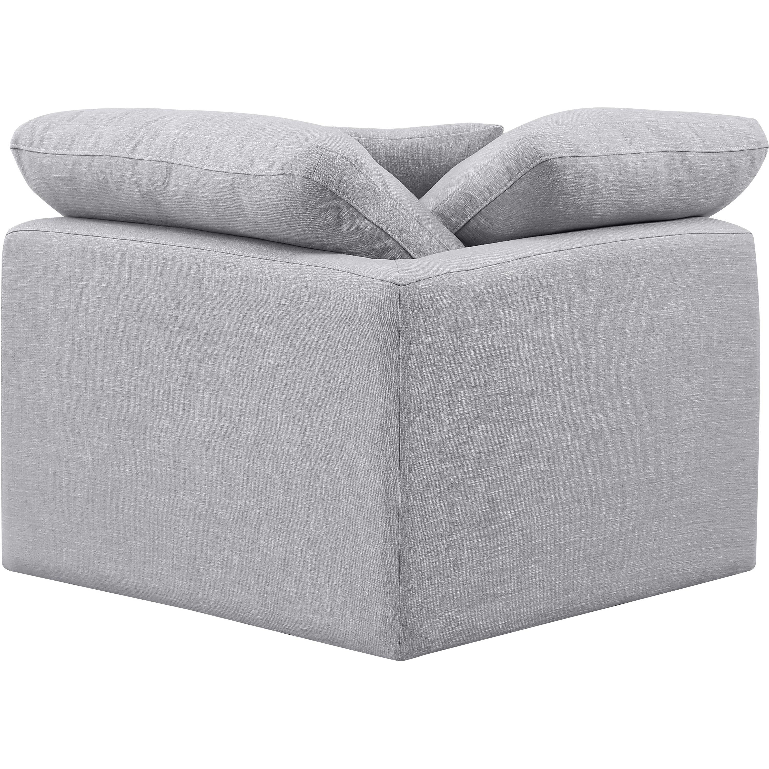 Meridian Indulge Grey Linen Textured Fabric Corner Chair