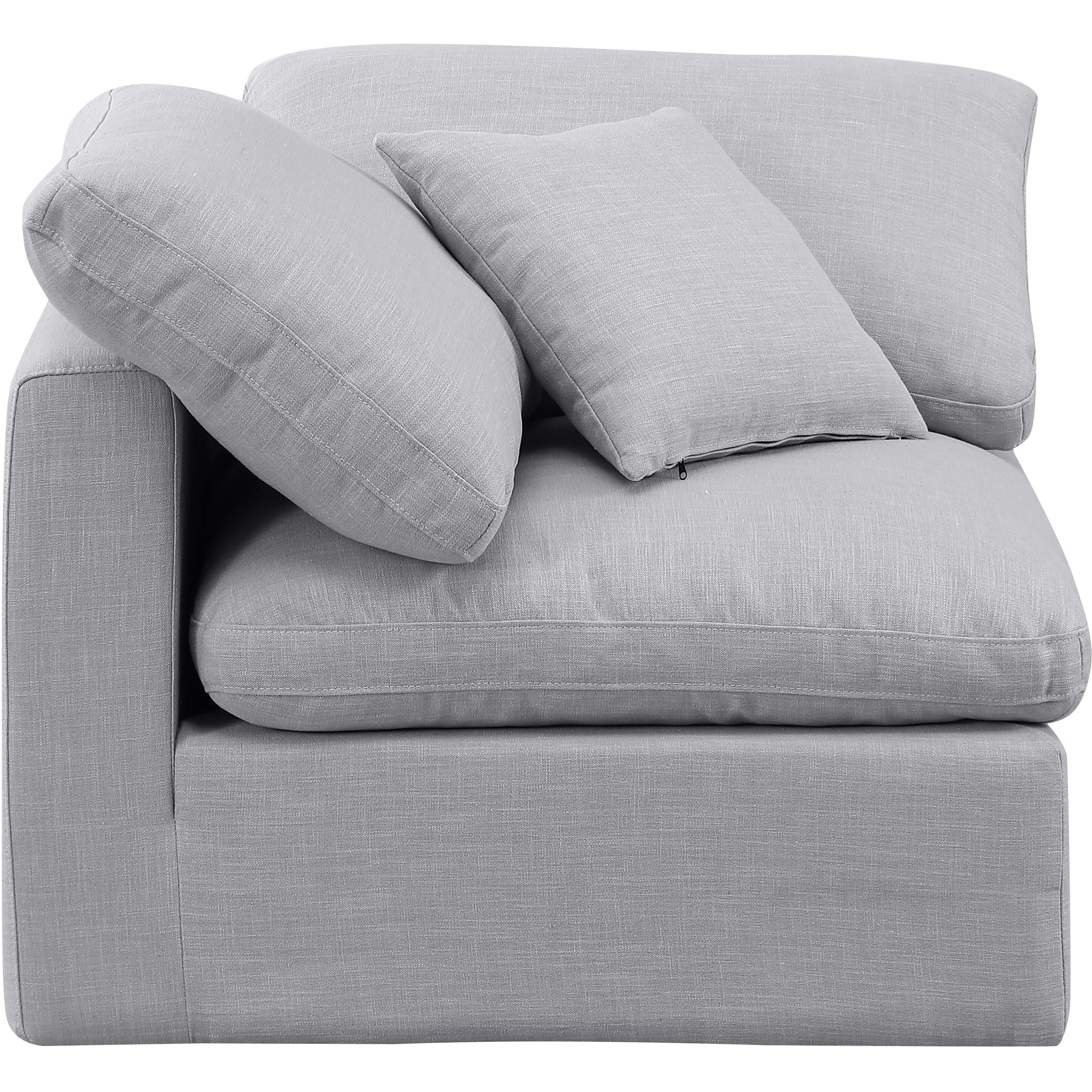 Meridian Indulge Grey Linen Textured Fabric Corner Chair