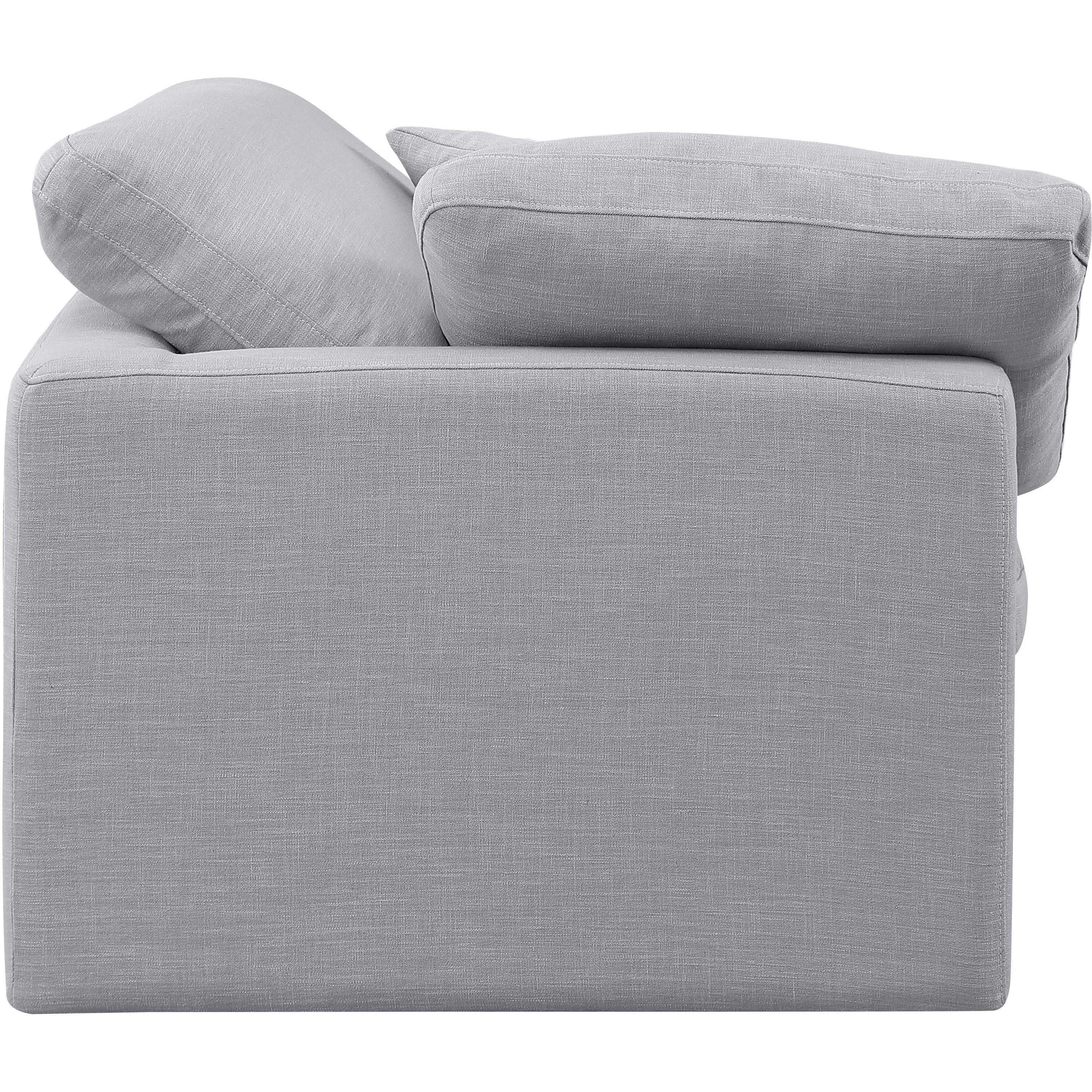 Meridian Indulge Grey Linen Textured Fabric Corner Chair