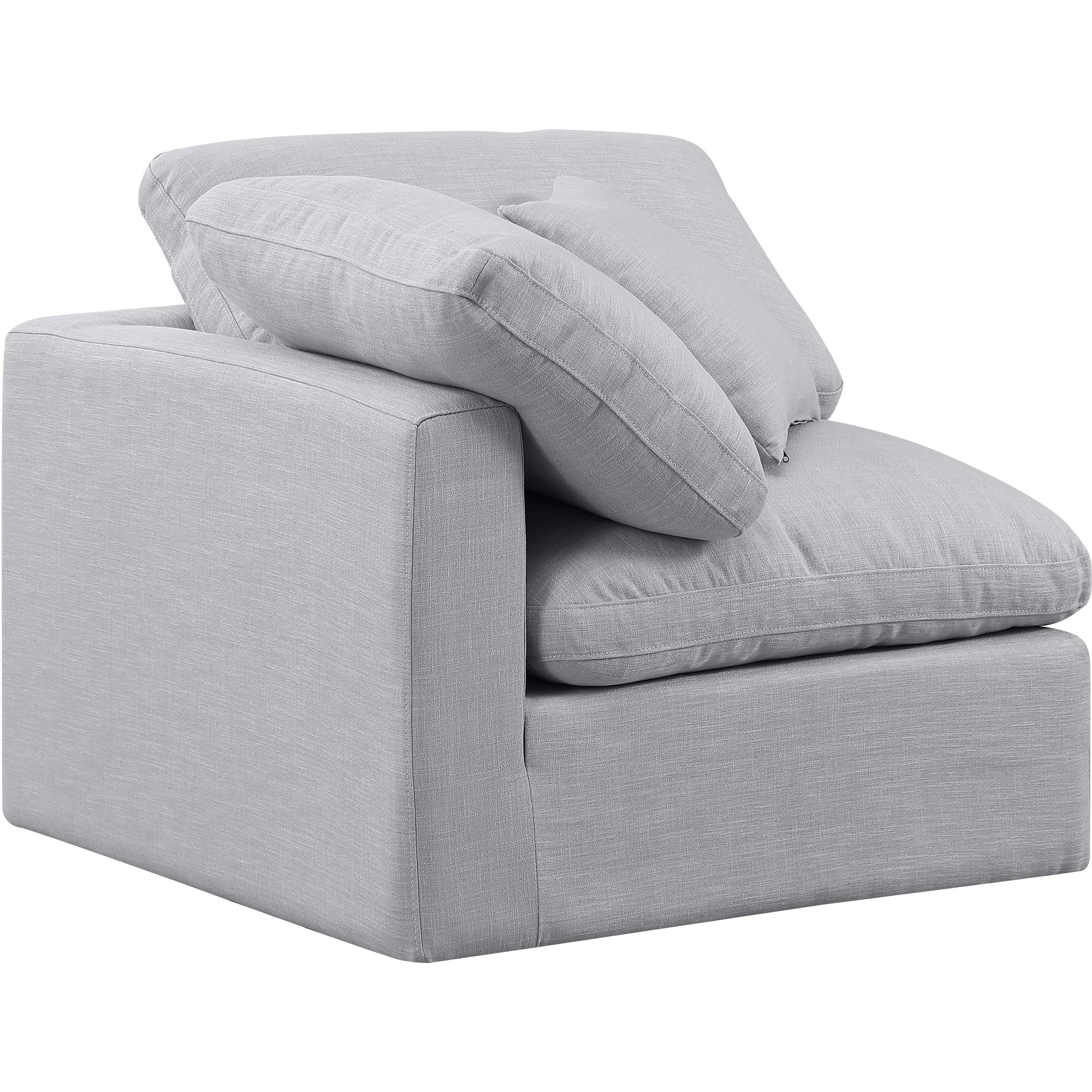 Meridian Indulge Grey Linen Textured Fabric Corner Chair