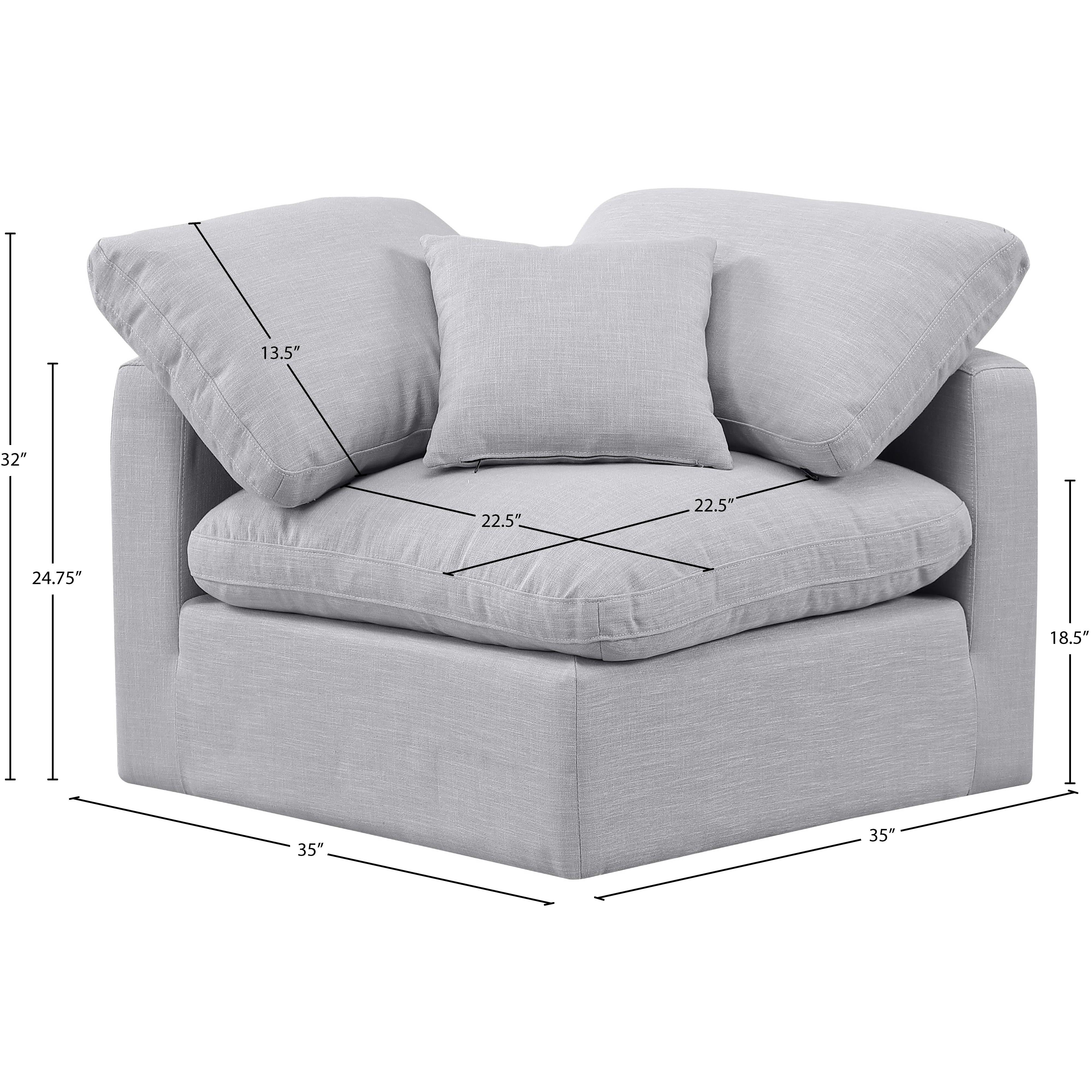 Meridian Indulge Grey Linen Textured Fabric Corner Chair