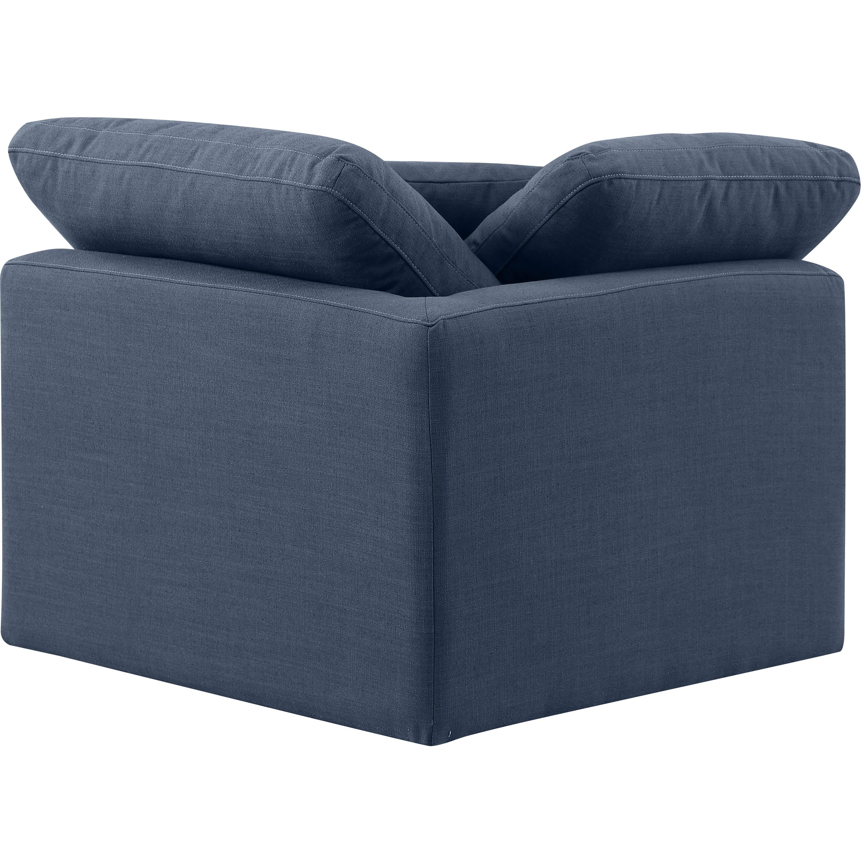 Meridian Indulge Navy Linen Textured Fabric Corner Chair