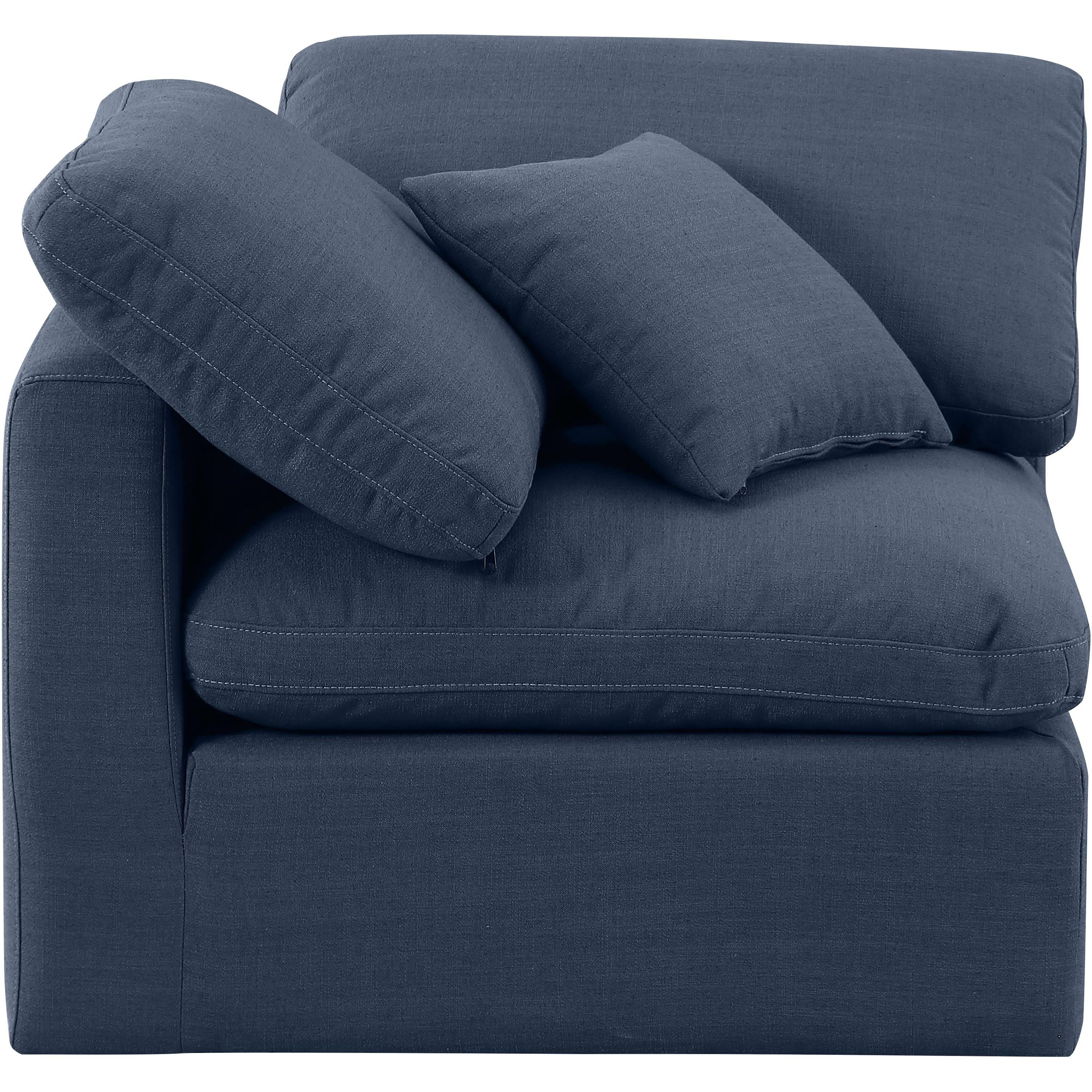 Meridian Indulge Navy Linen Textured Fabric Corner Chair