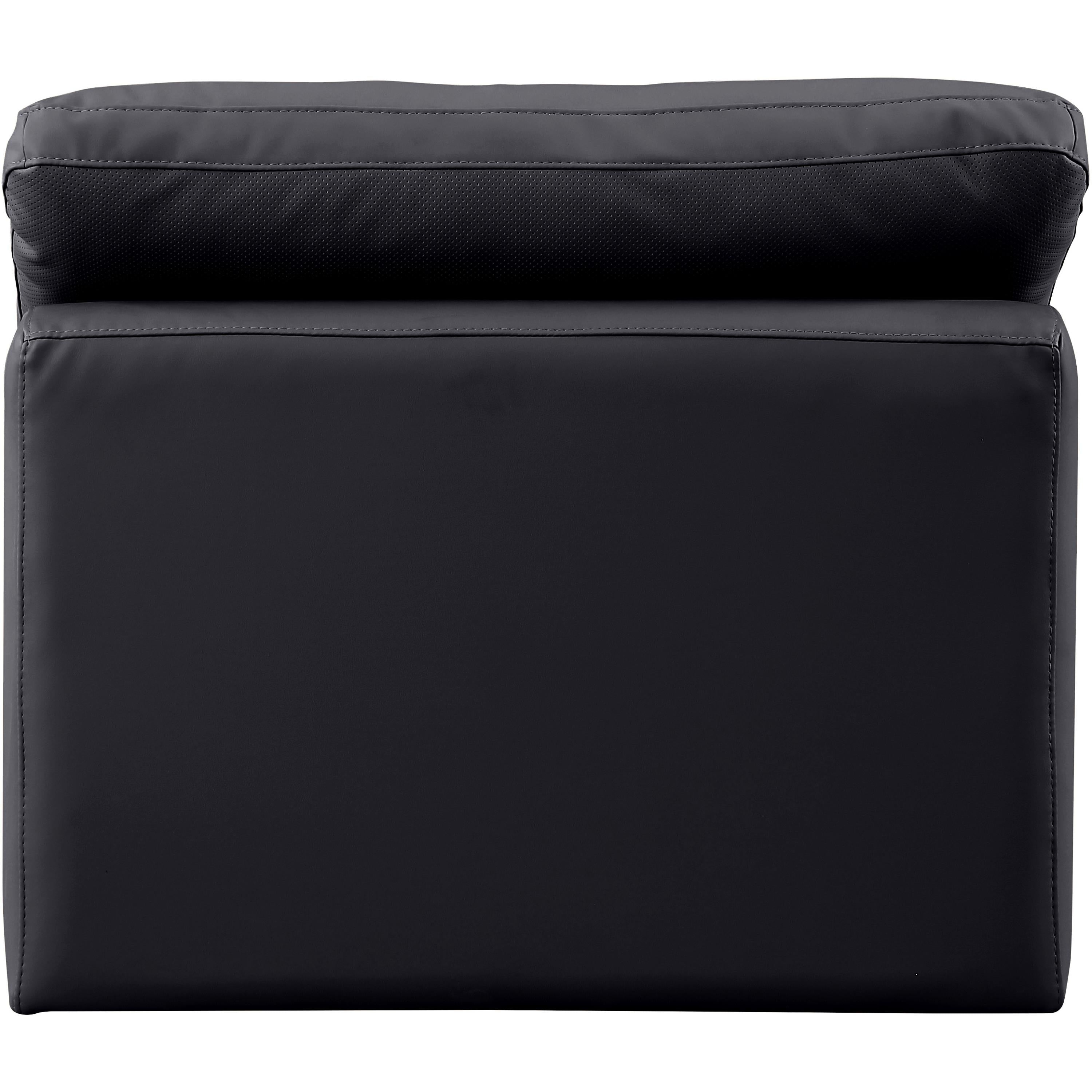 Meridian Indulge Black Vegan Leather Armless Chair