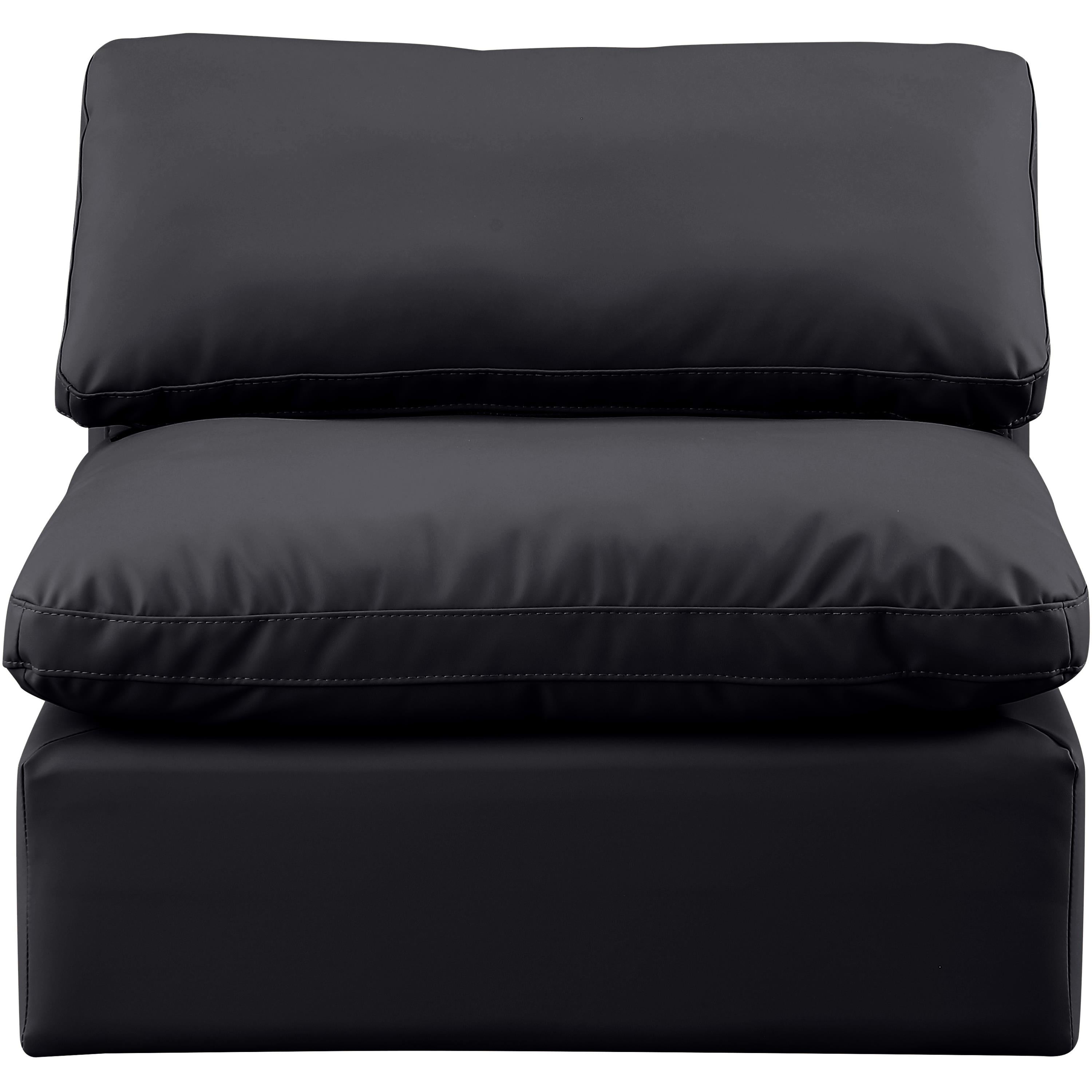 Meridian Indulge Black Vegan Leather Armless Chair