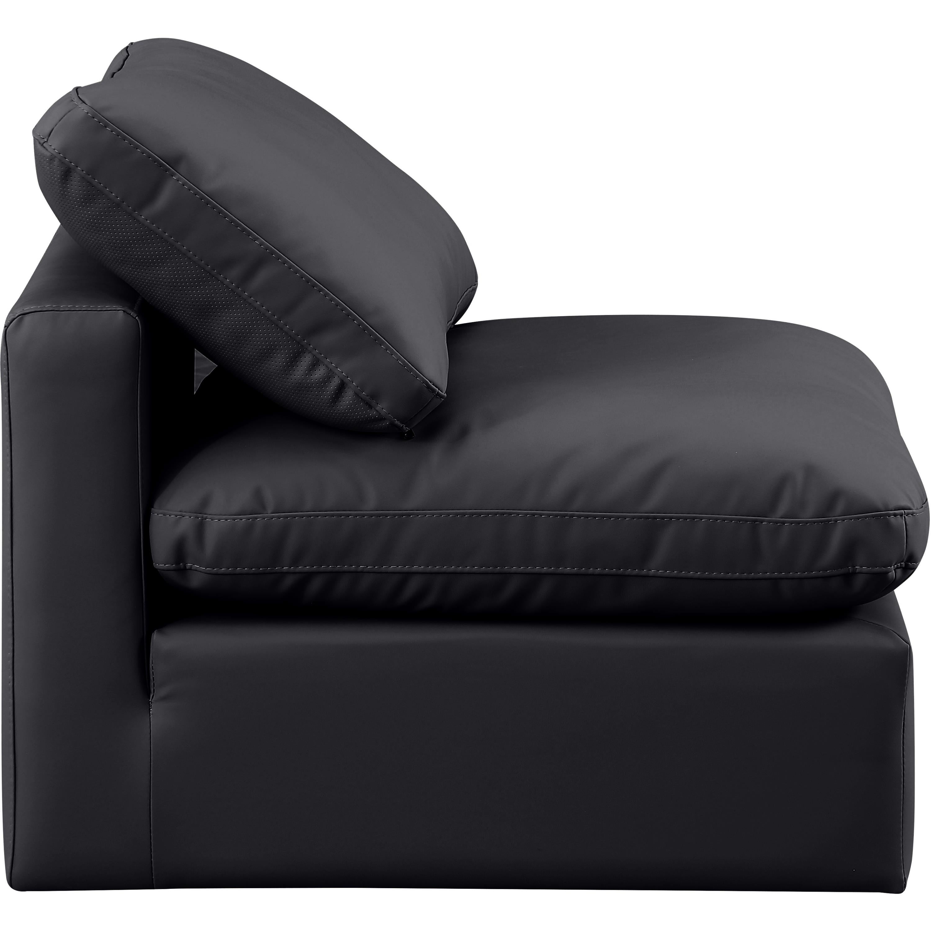 Meridian Indulge Black Vegan Leather Armless Chair