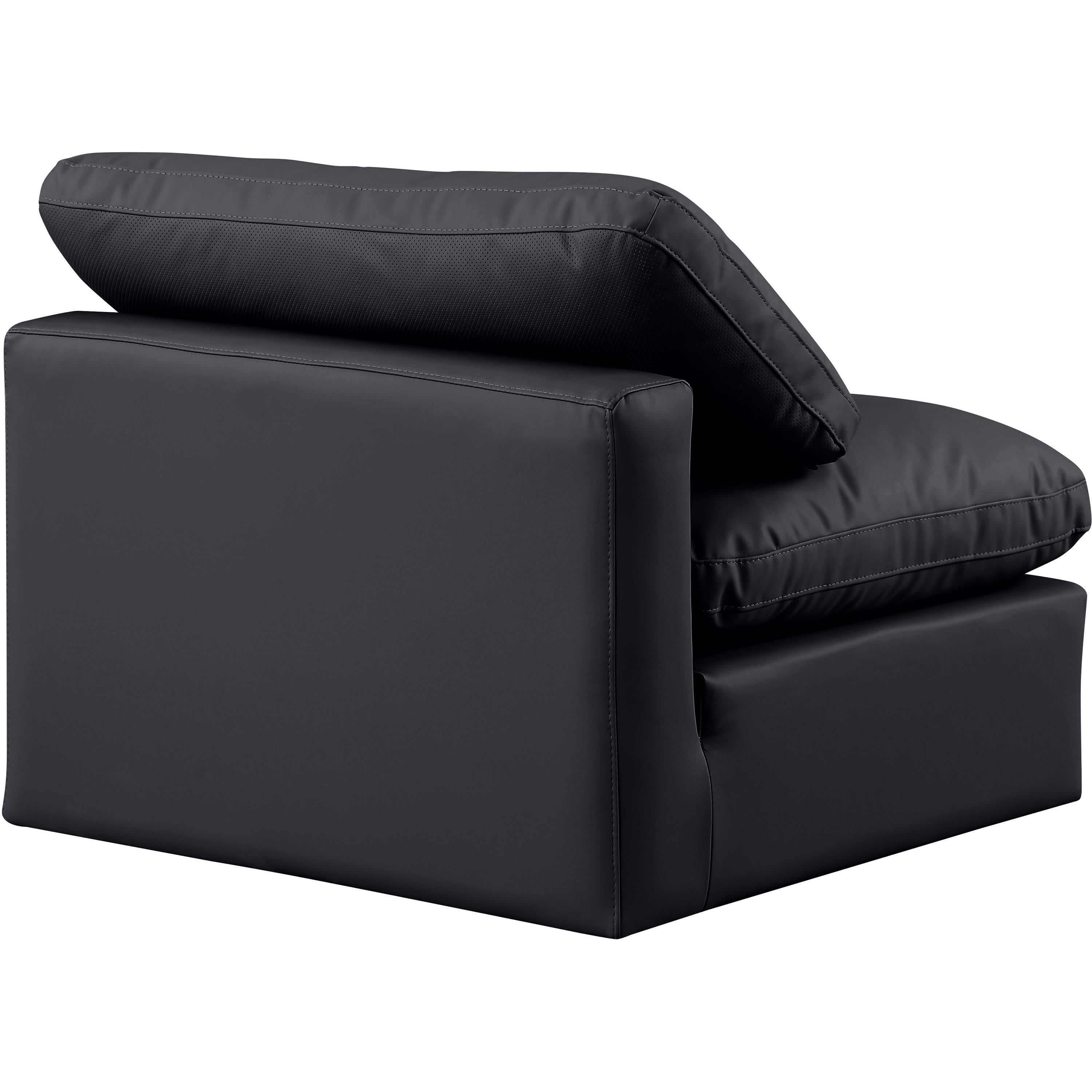 Meridian Indulge Black Vegan Leather Armless Chair