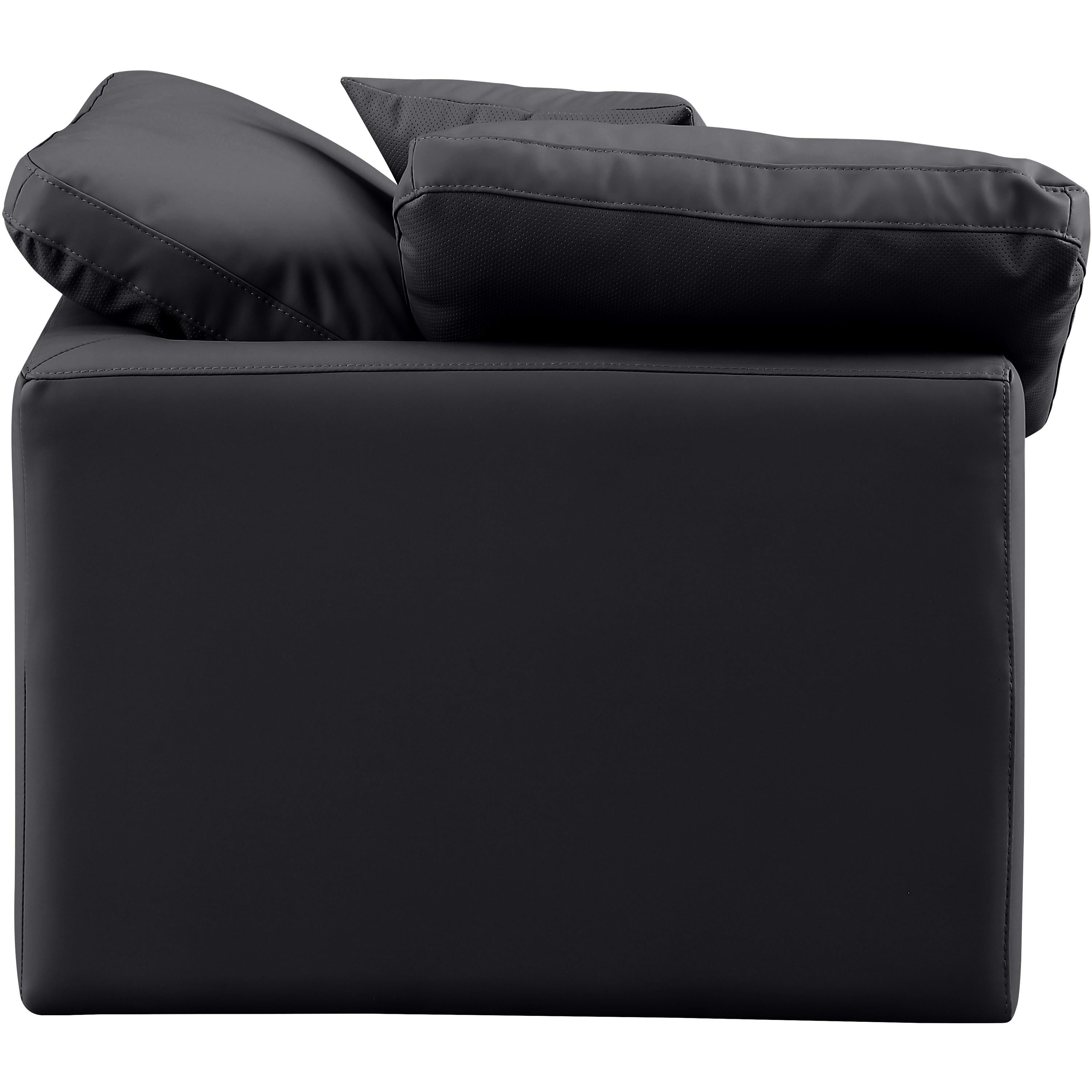 Meridian Indulge Black Vegan Leather Corner Chair
