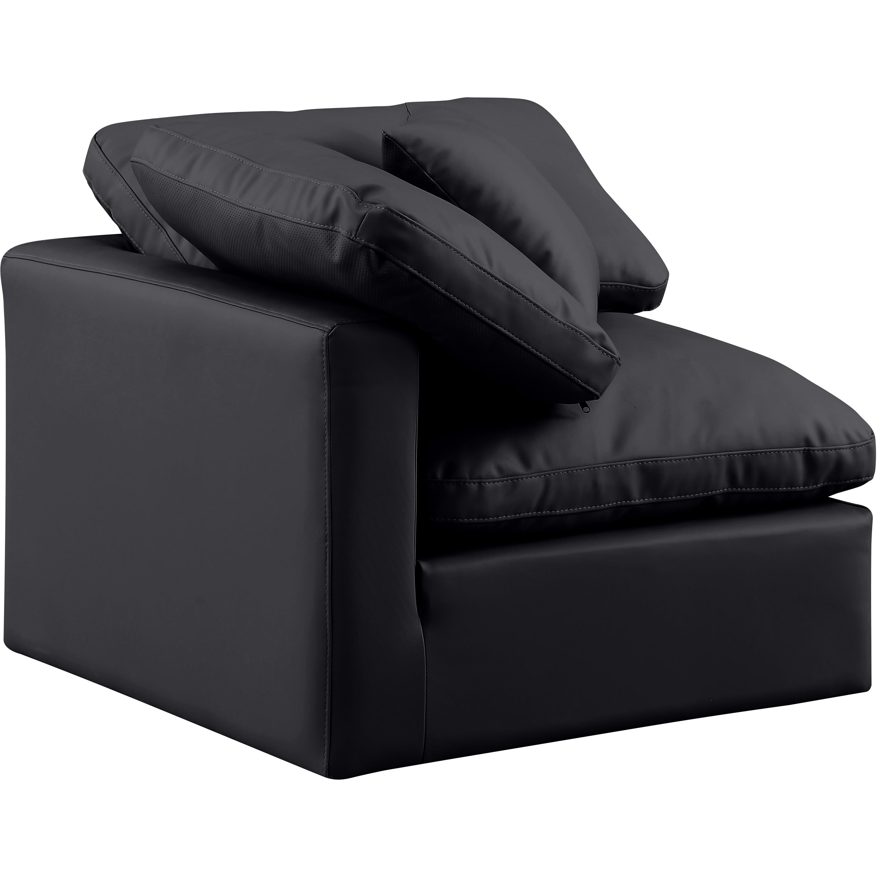 Meridian Indulge Black Vegan Leather Corner Chair