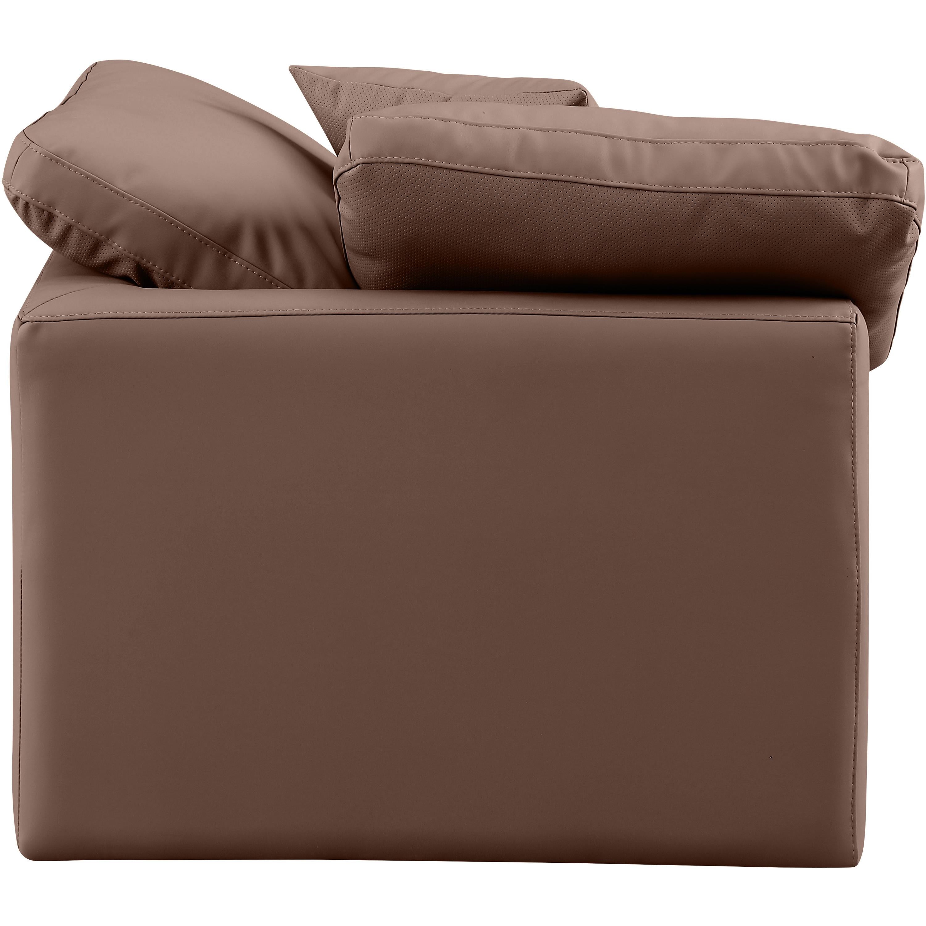 Meridian Indulge Brown Vegan Leather Corner Chair