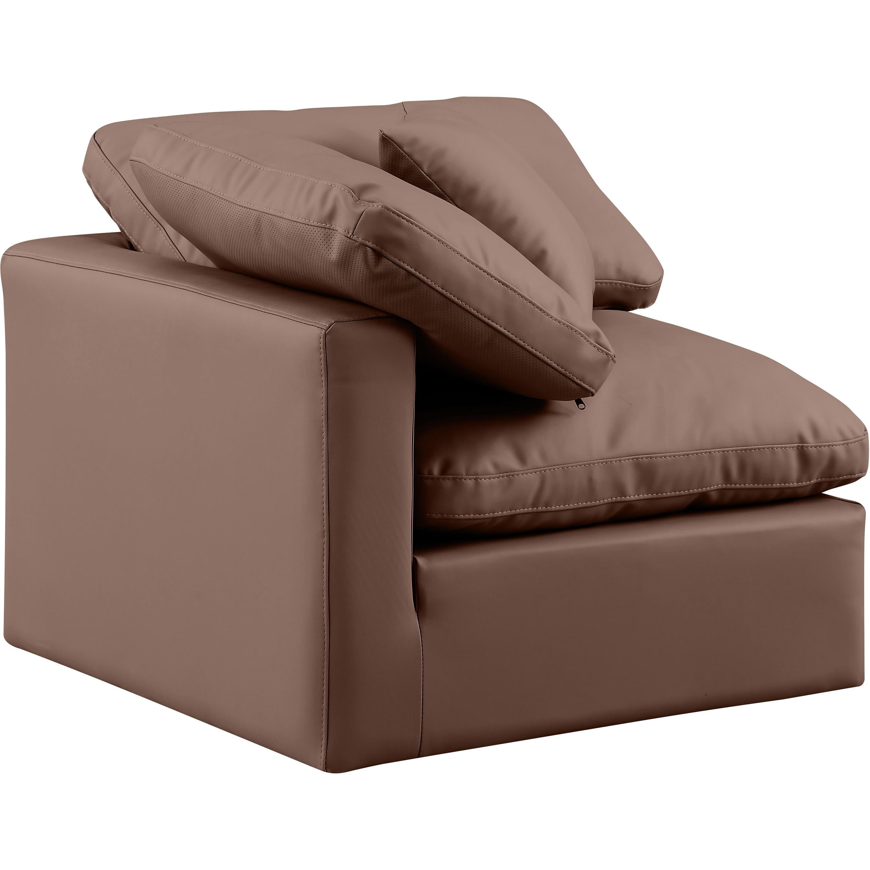 Meridian Indulge Brown Vegan Leather Corner Chair