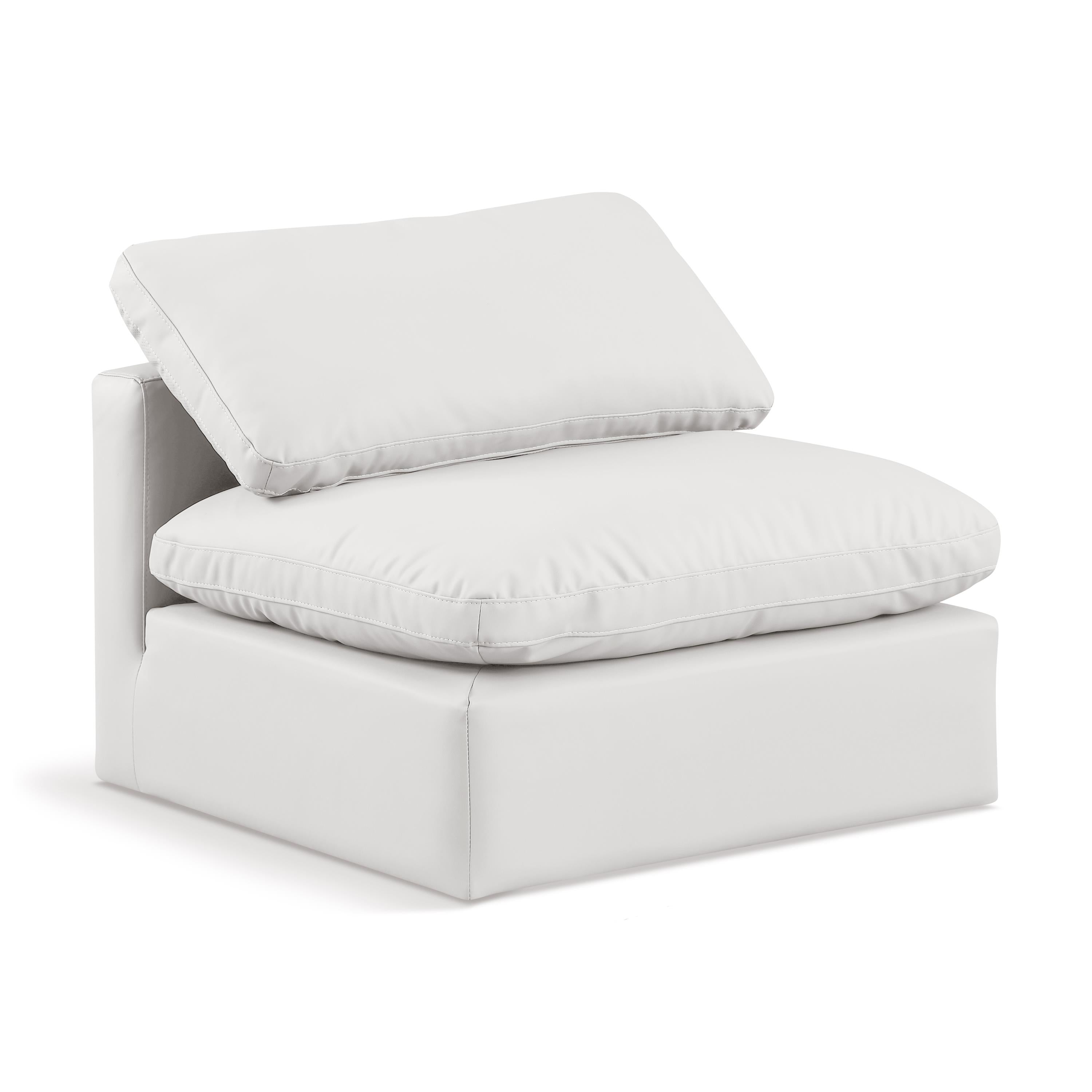 Meridian Indulge Cream Vegan Leather Armless Chair