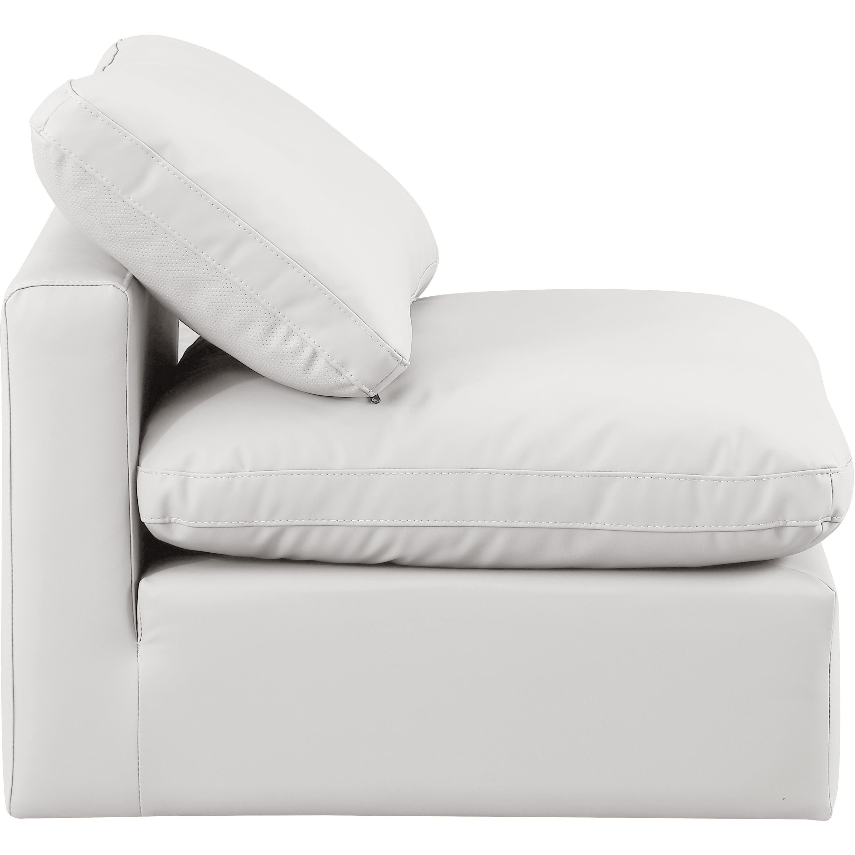 Meridian Indulge Cream Vegan Leather Armless Chair