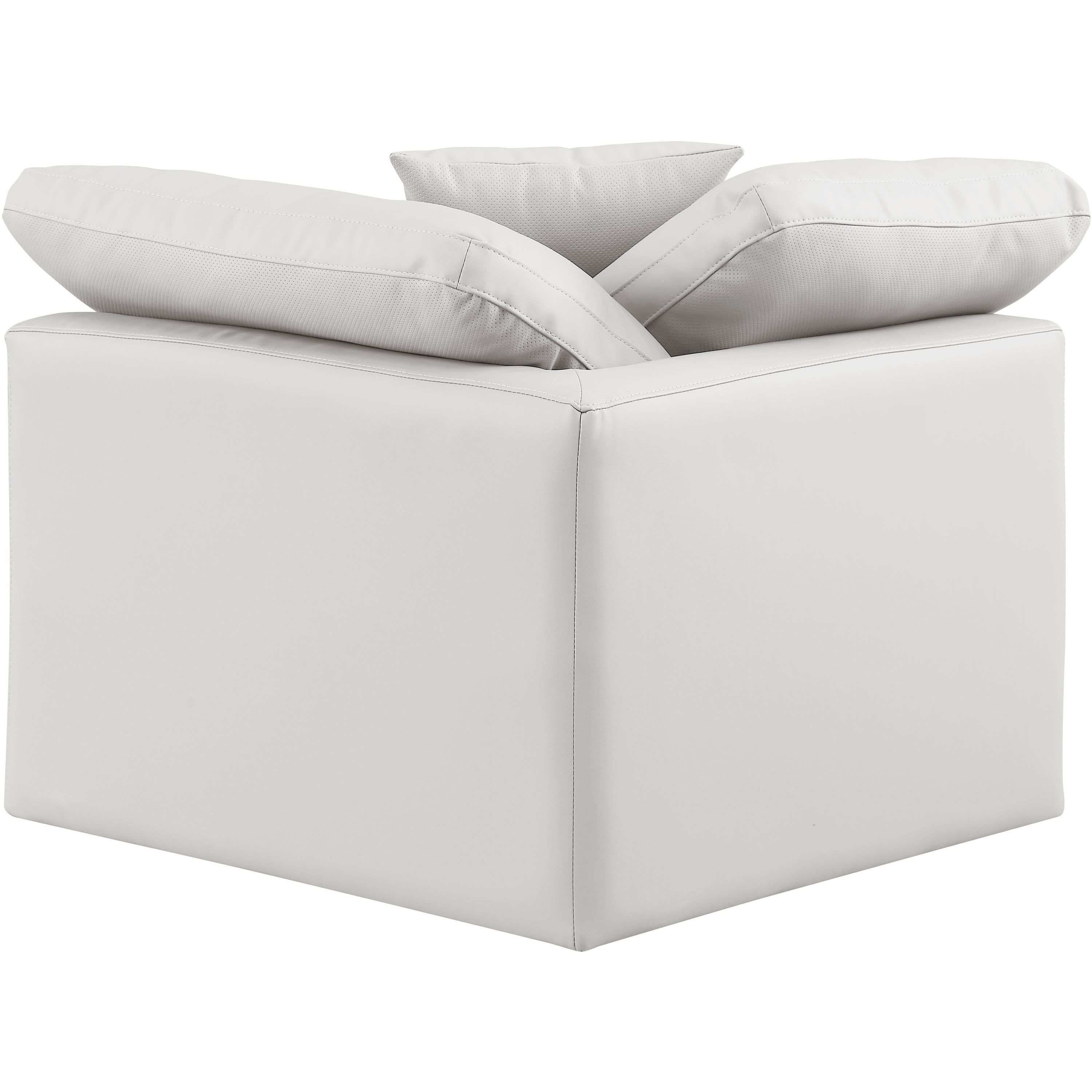 Meridian Indulge Cream Vegan Leather Corner Chair