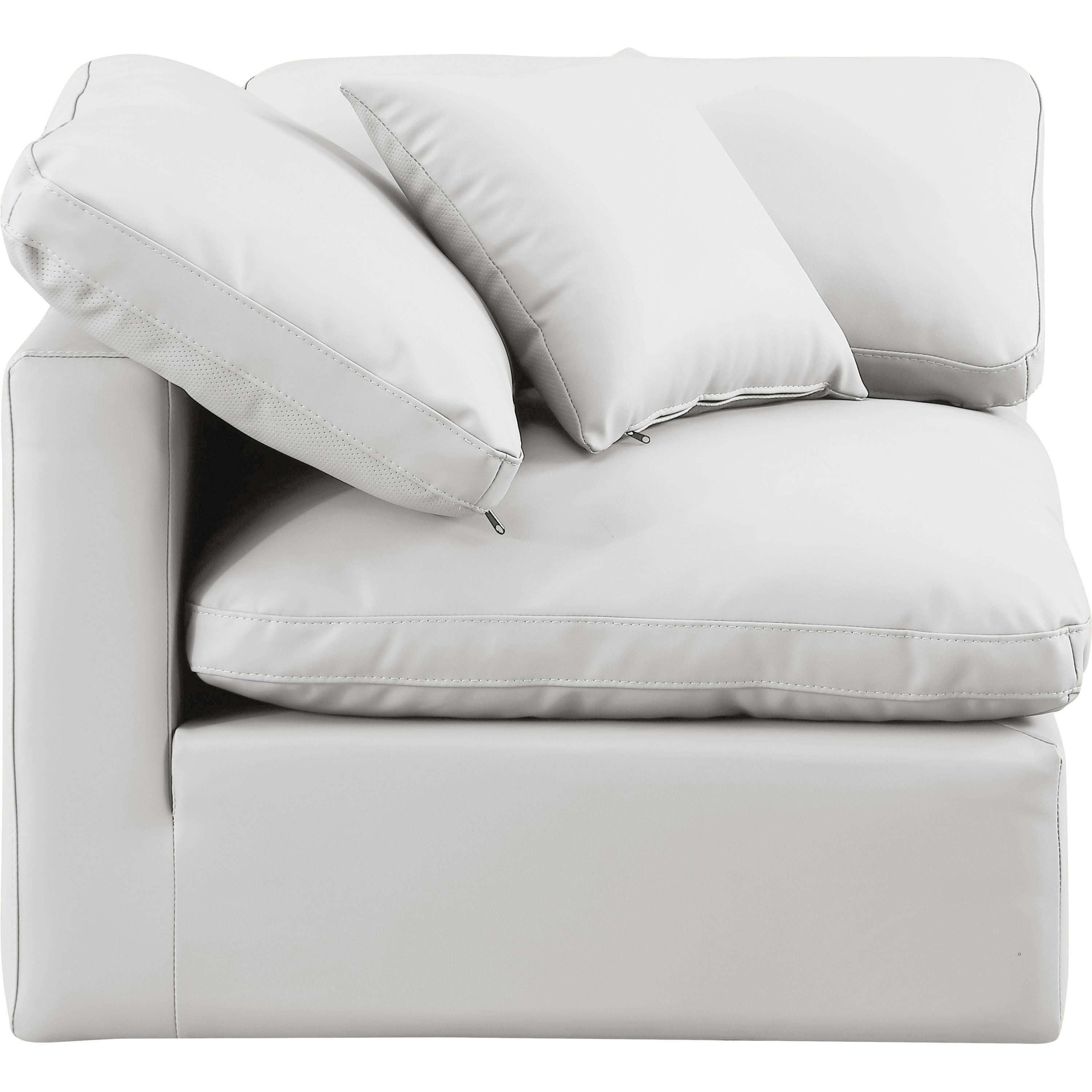 Meridian Indulge Cream Vegan Leather Corner Chair
