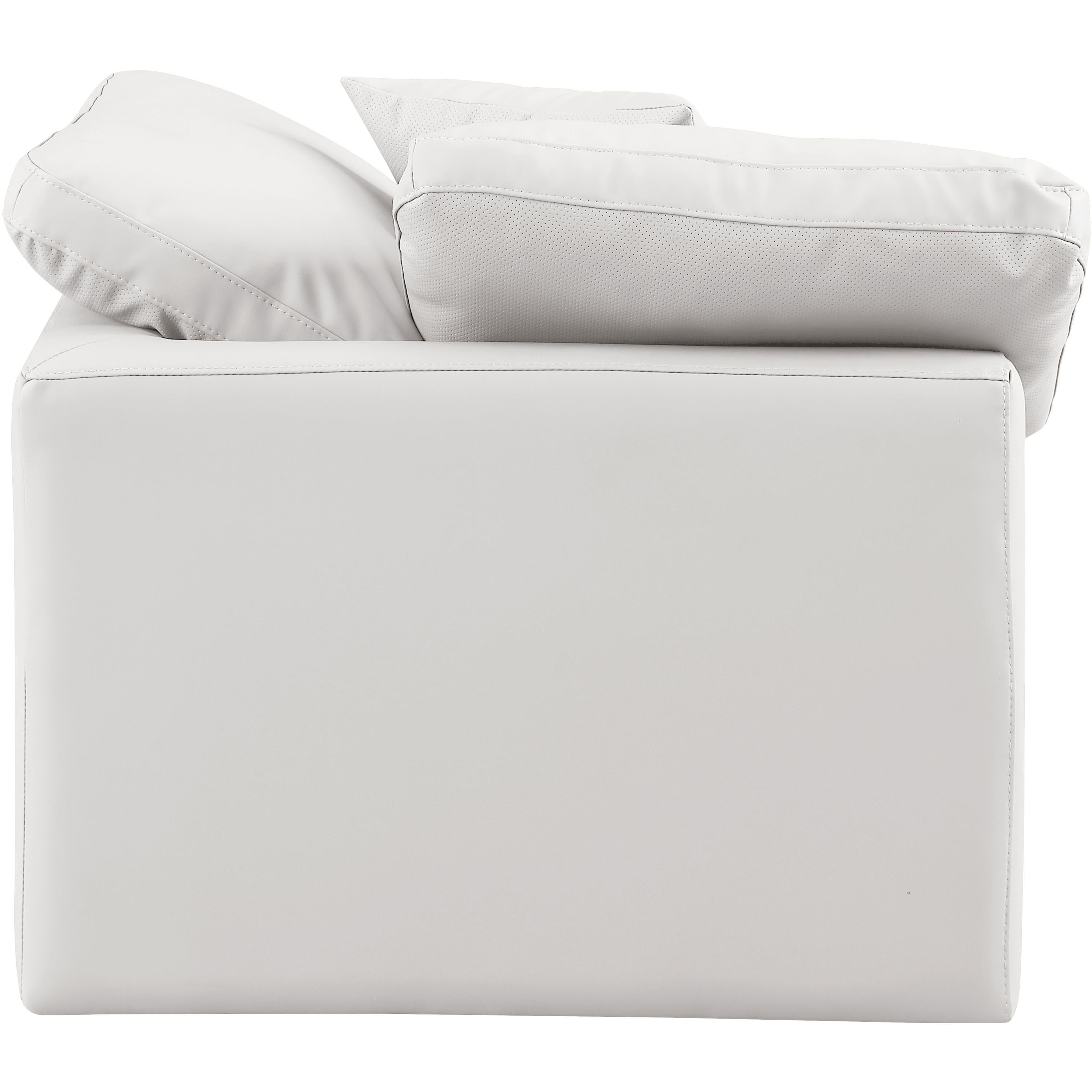 Meridian Indulge Cream Vegan Leather Corner Chair