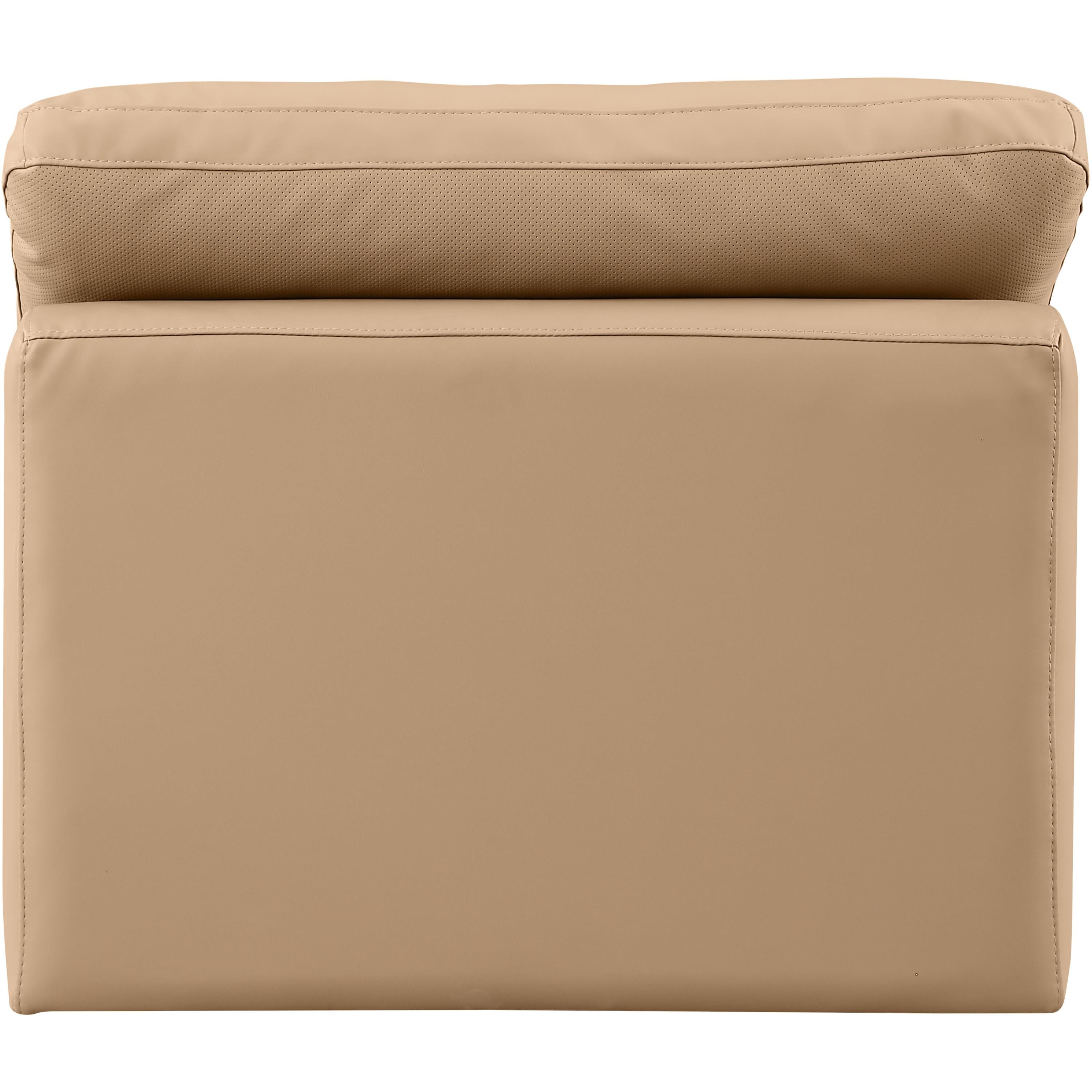 Meridian Indulge Tan Vegan Leather Armless Chair