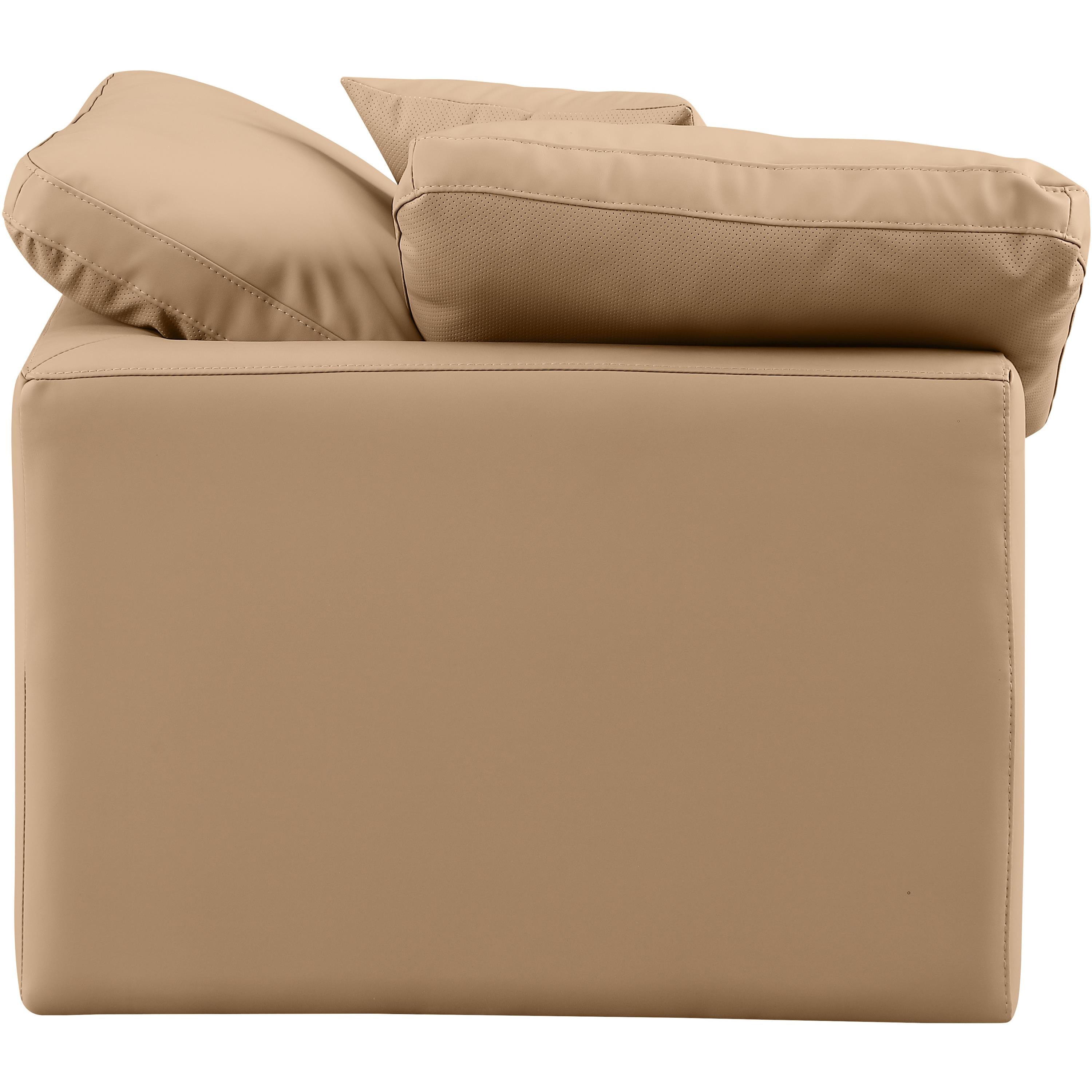 Meridian Indulge Tan Vegan Leather Corner Chair