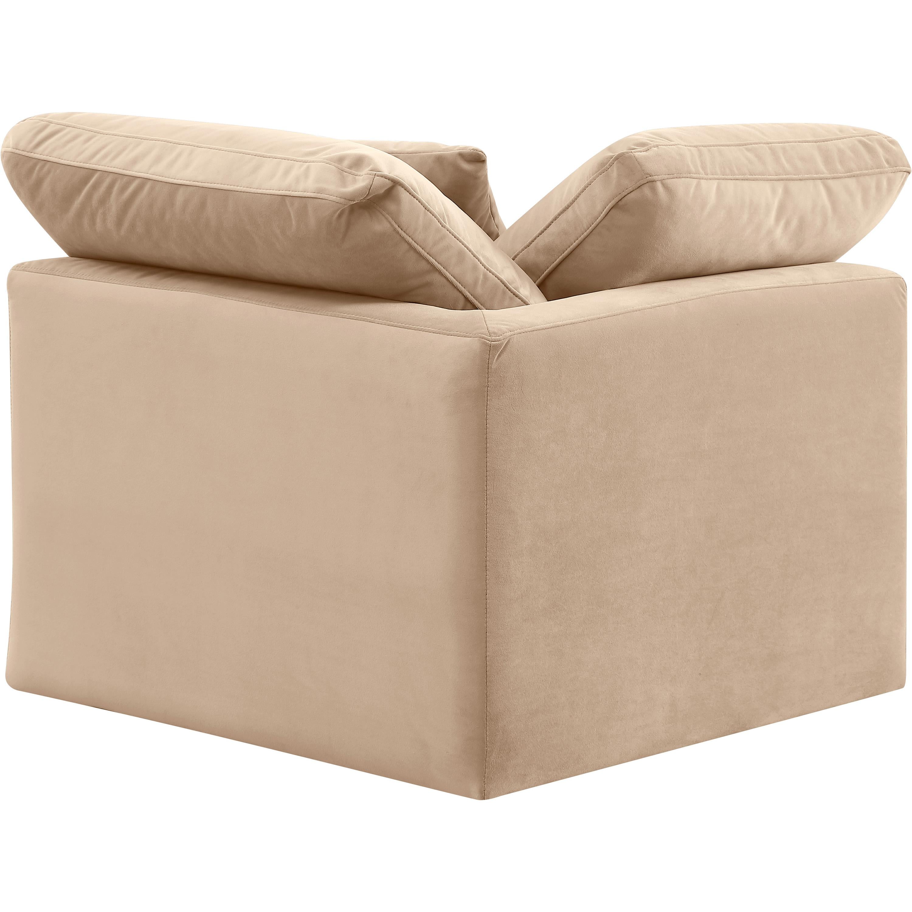 Meridian Indulge Beige Velvet Corner Chair