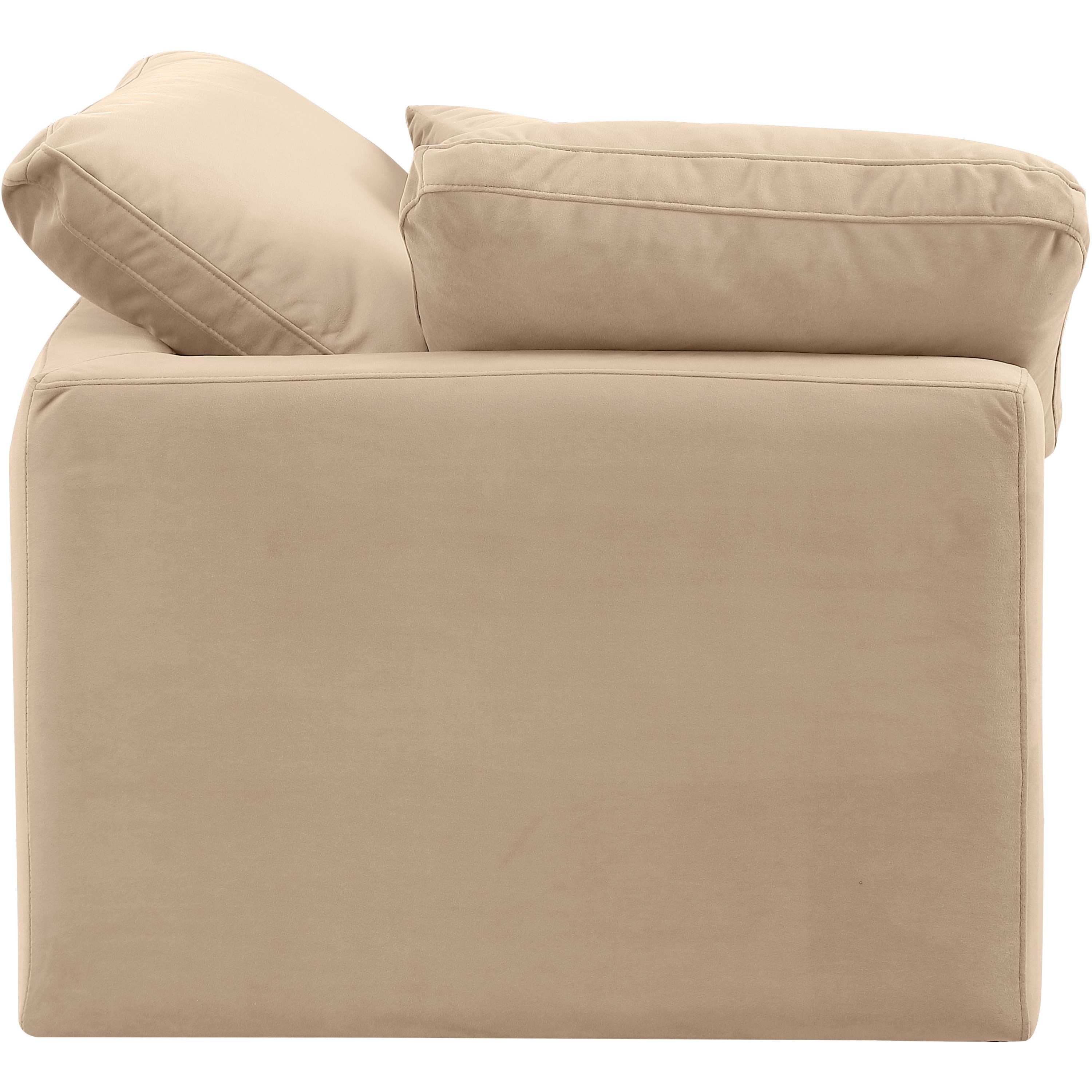 Meridian Indulge Beige Velvet Corner Chair