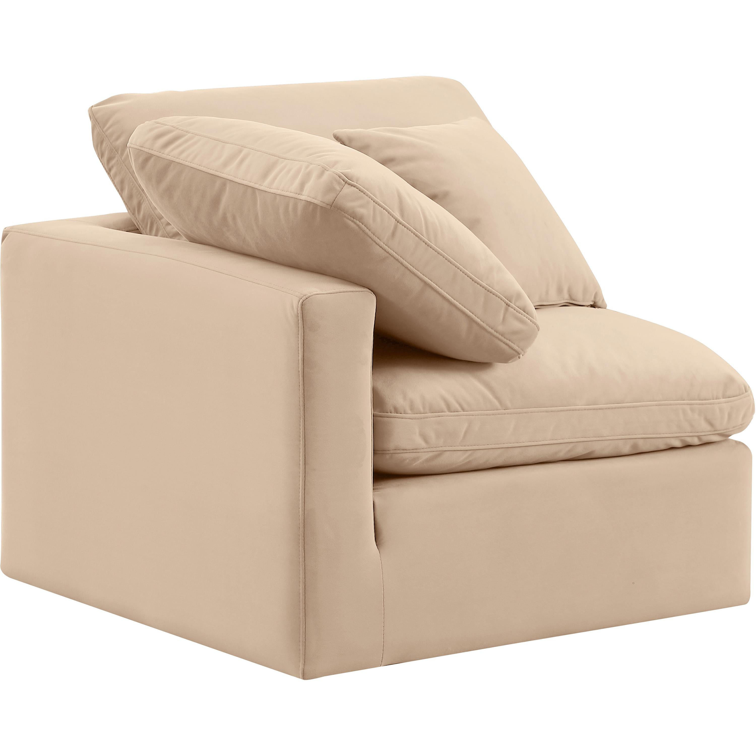 Meridian Indulge Beige Velvet Corner Chair
