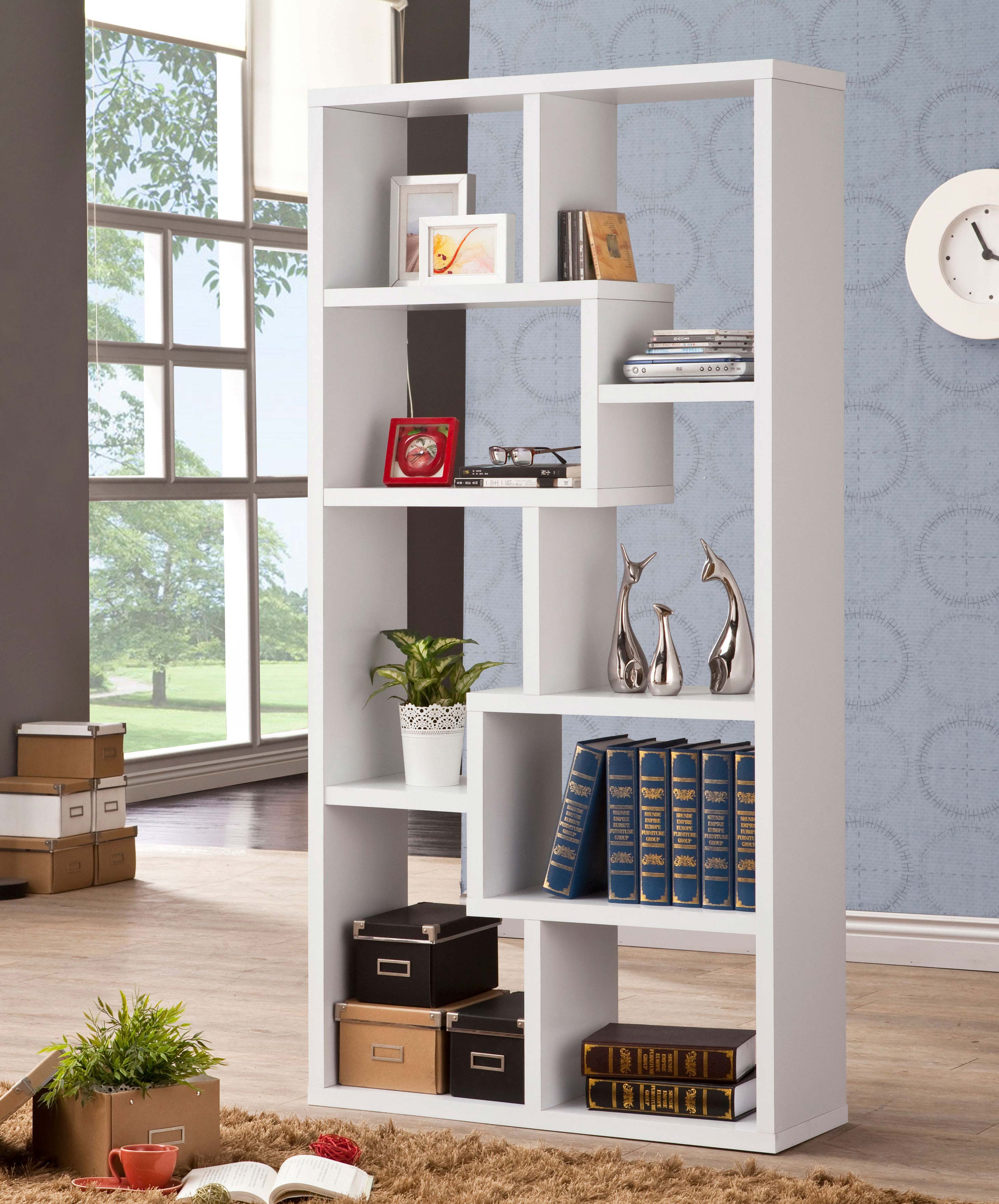 Theo 71-inch 7-shelf Bookshelf Cappuccino