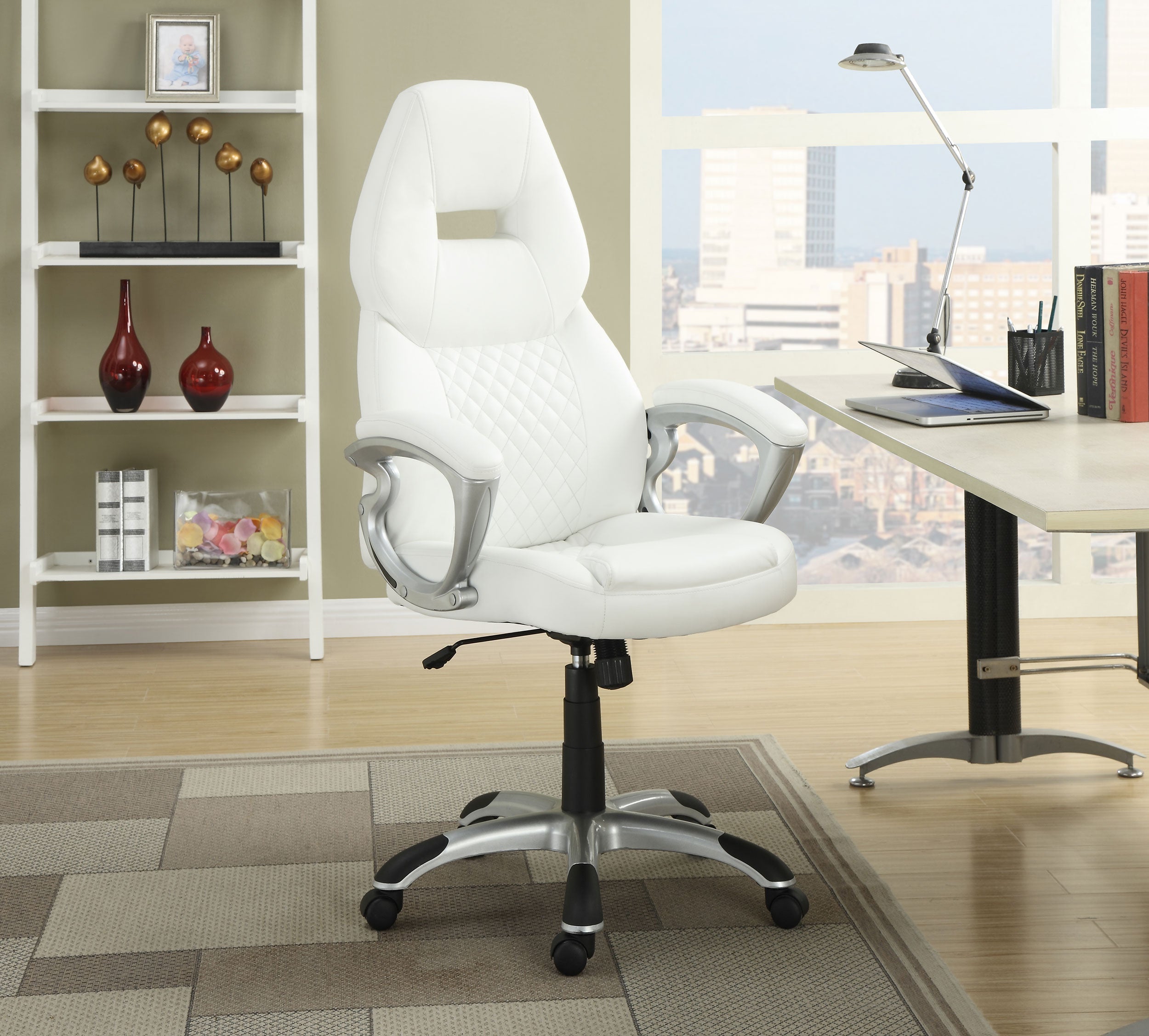 Bruce Upholstered Adjustable Home Office Desk Chair Black