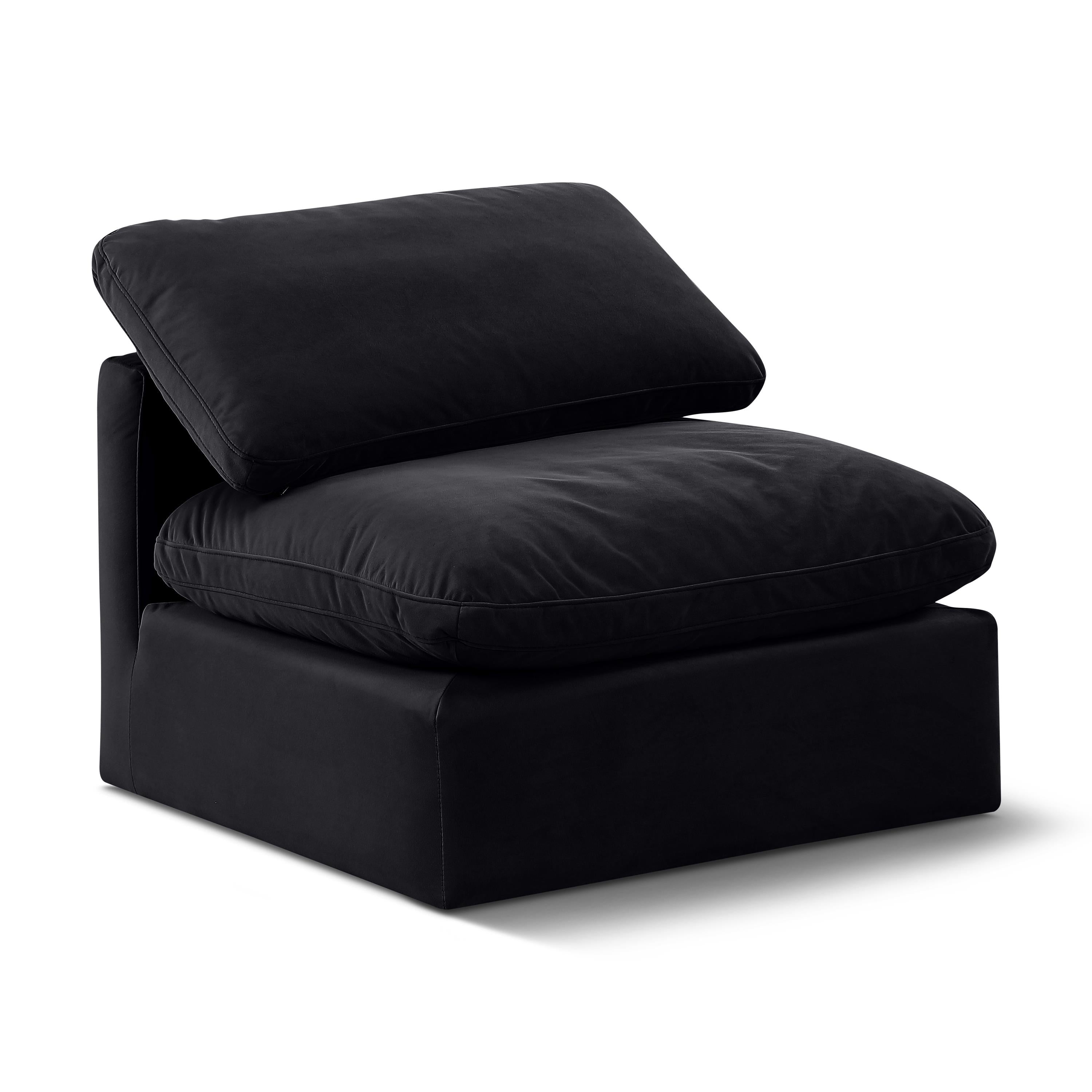 Meridian Indulge Black Velvet Armless Chair