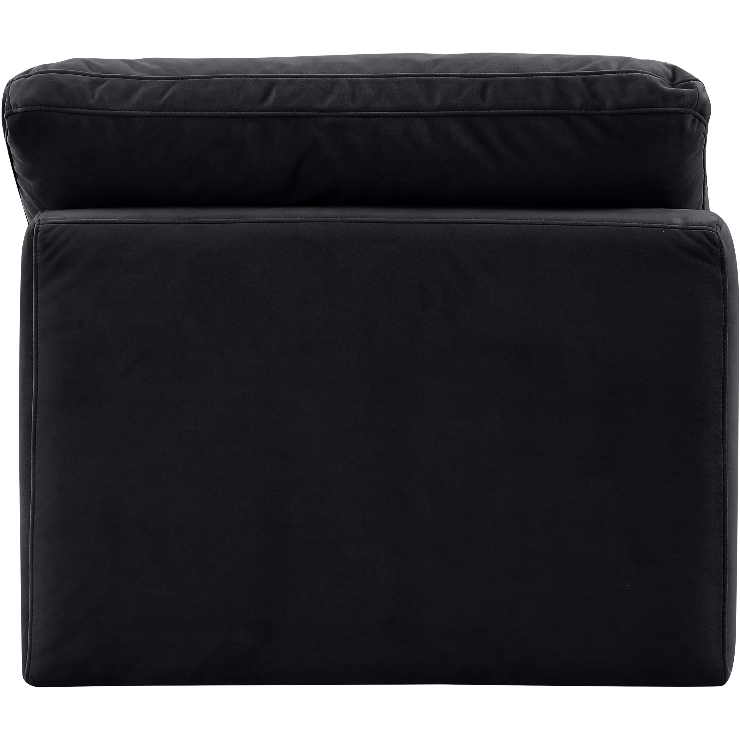 Meridian Indulge Black Velvet Armless Chair