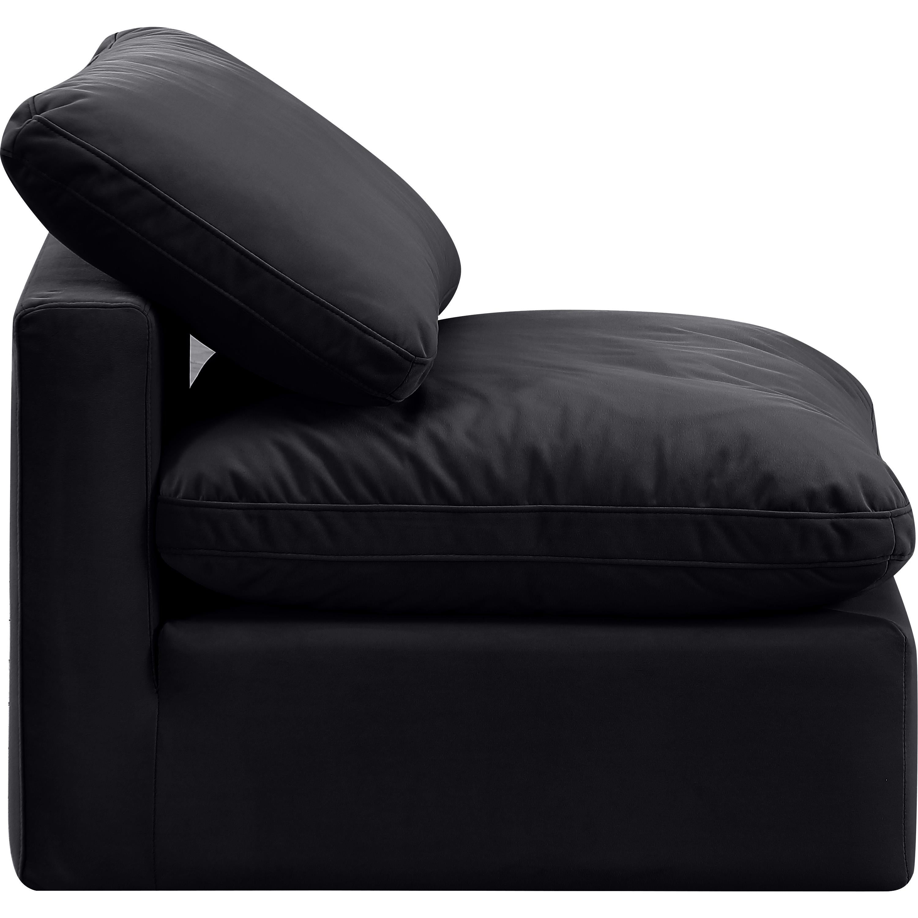 Meridian Indulge Black Velvet Armless Chair