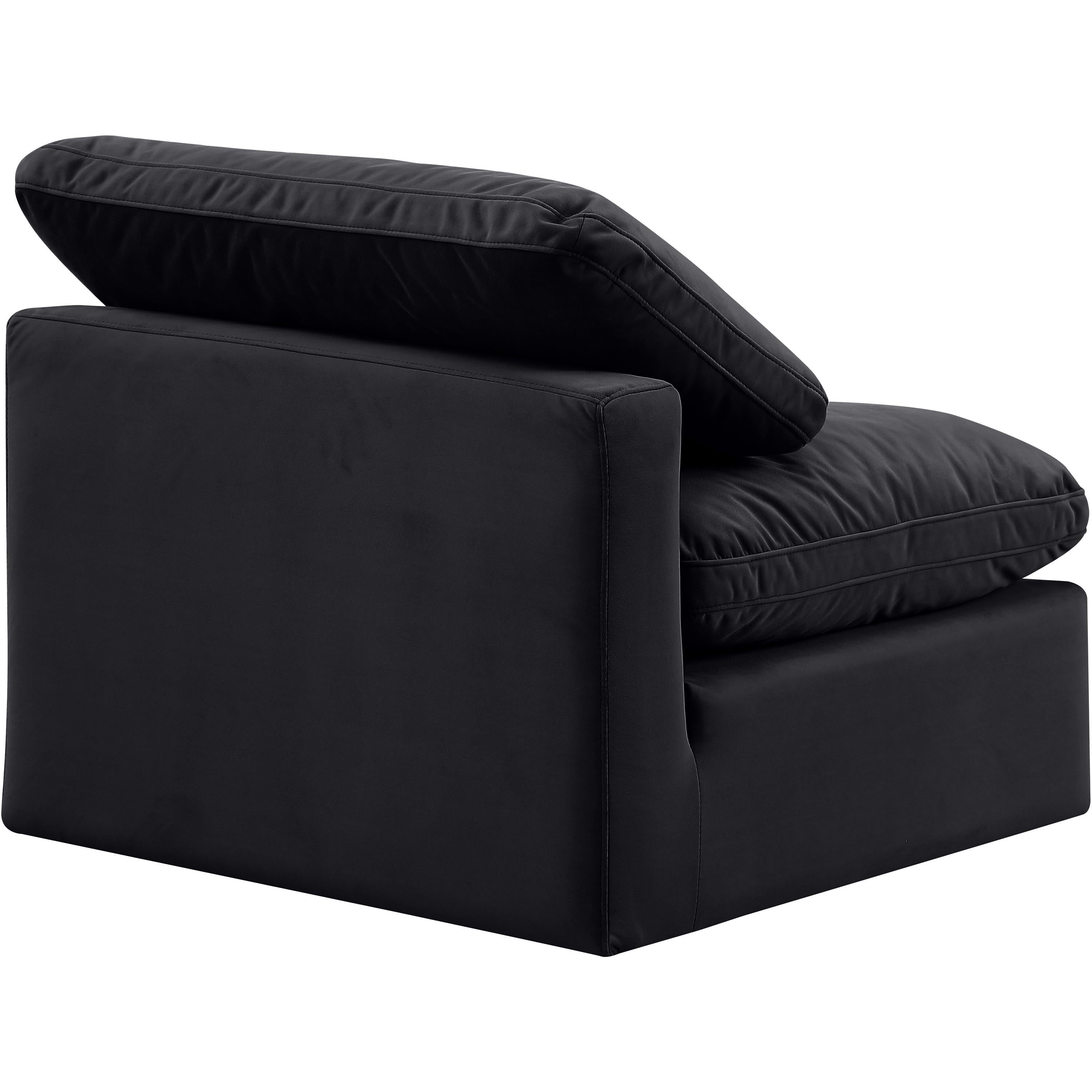 Meridian Indulge Black Velvet Armless Chair